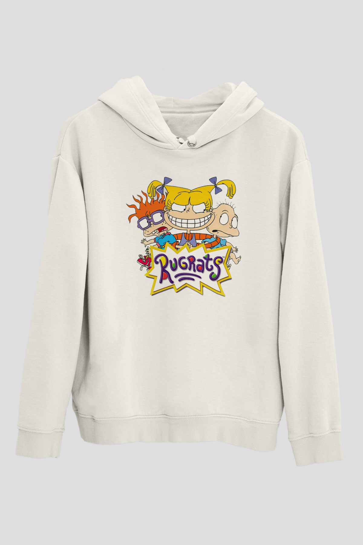 Rugrats Beyaz Unisex Kapşonlu Sweatshirt