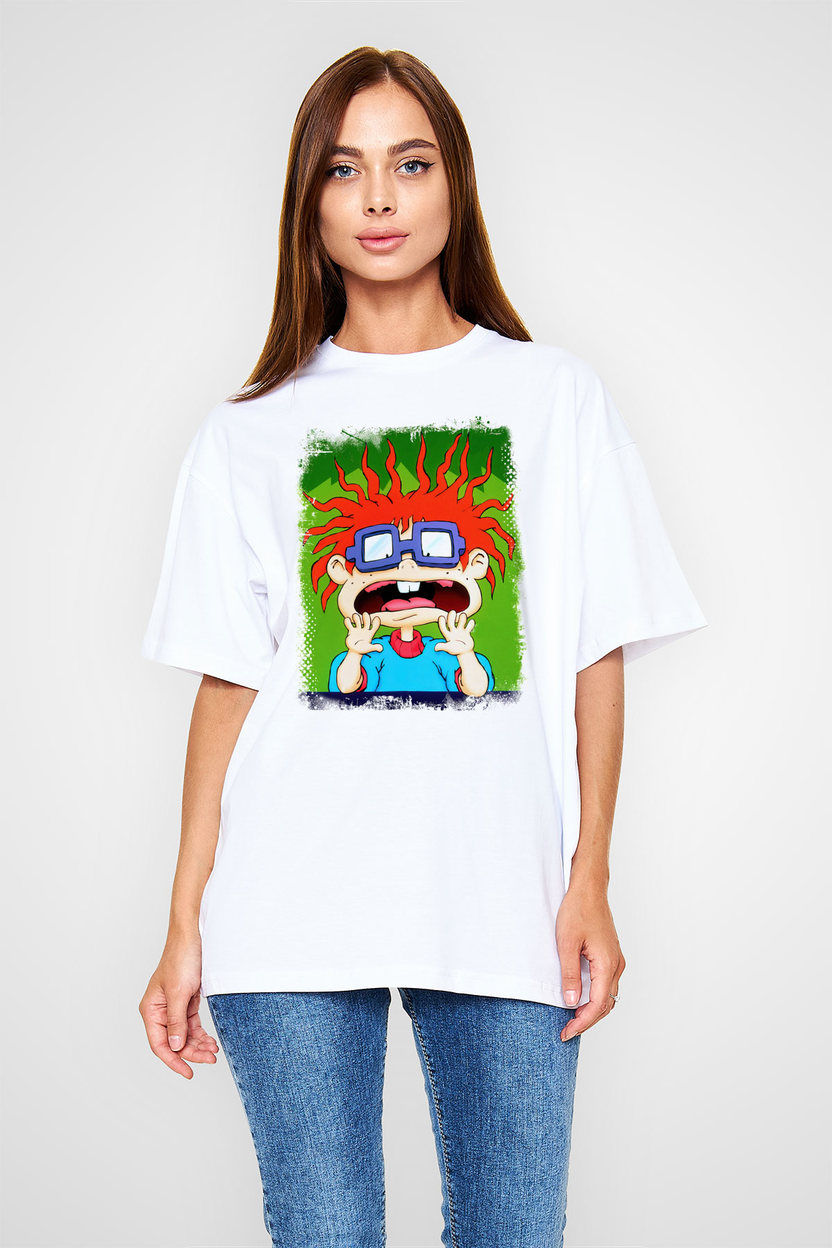 Rugrats Beyaz Unisex Oversize Tişört T-Shirt