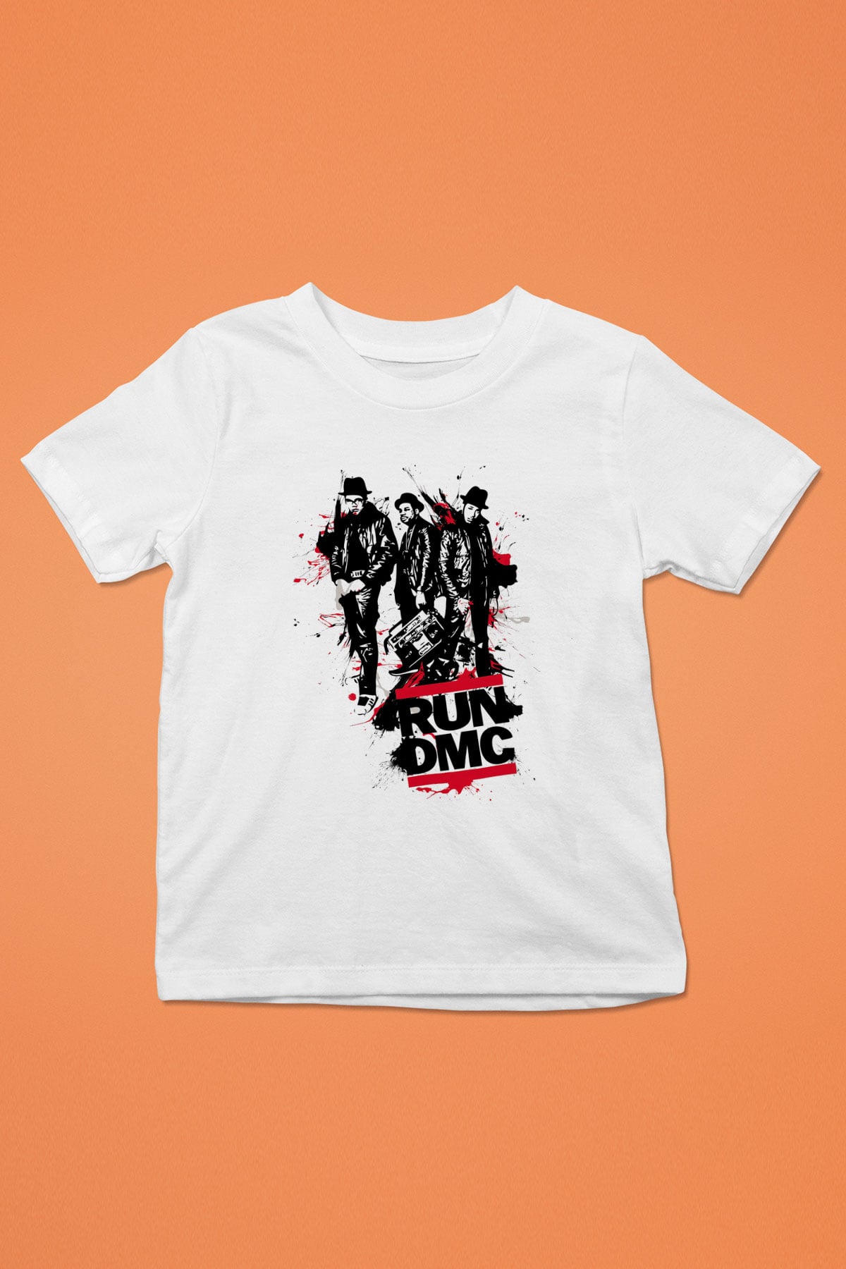 Run DMC Baskılı Beyaz Unisex Çocuk Tişört