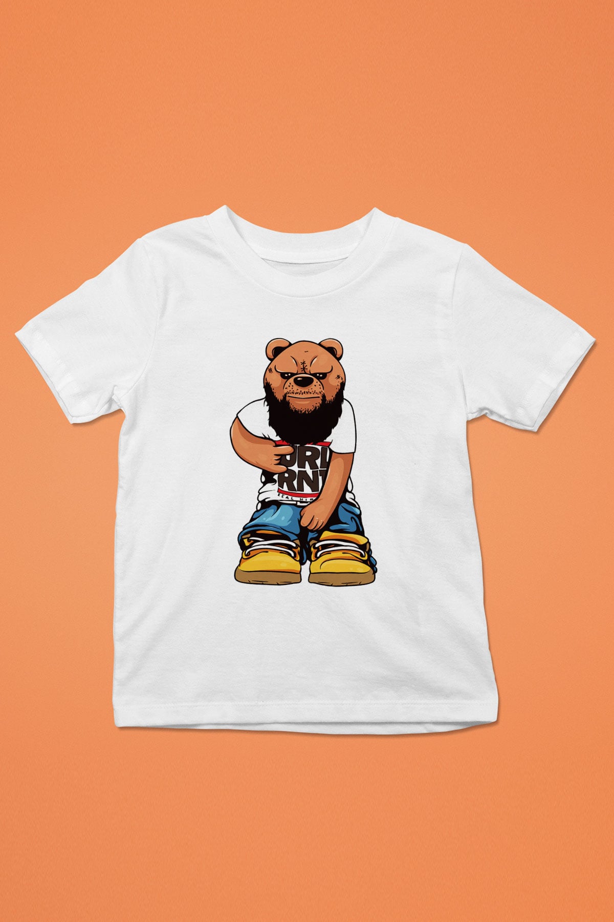 Run DMC Baskılı Beyaz Unisex Çocuk Tişört