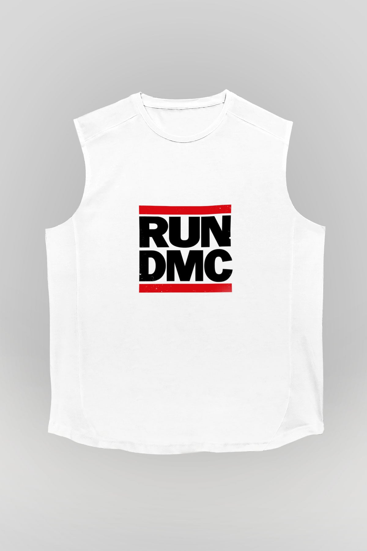 Run DMC Baskılı Unisex Beyaz Kolsuz Tişört