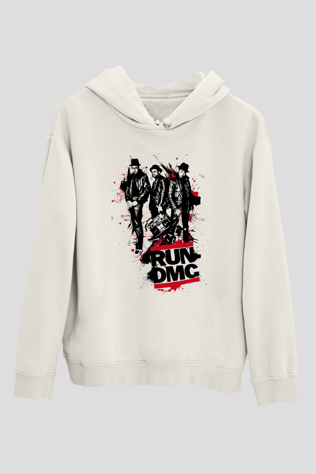 Run DMC Beyaz Unisex Kapşonlu Sweatshirt