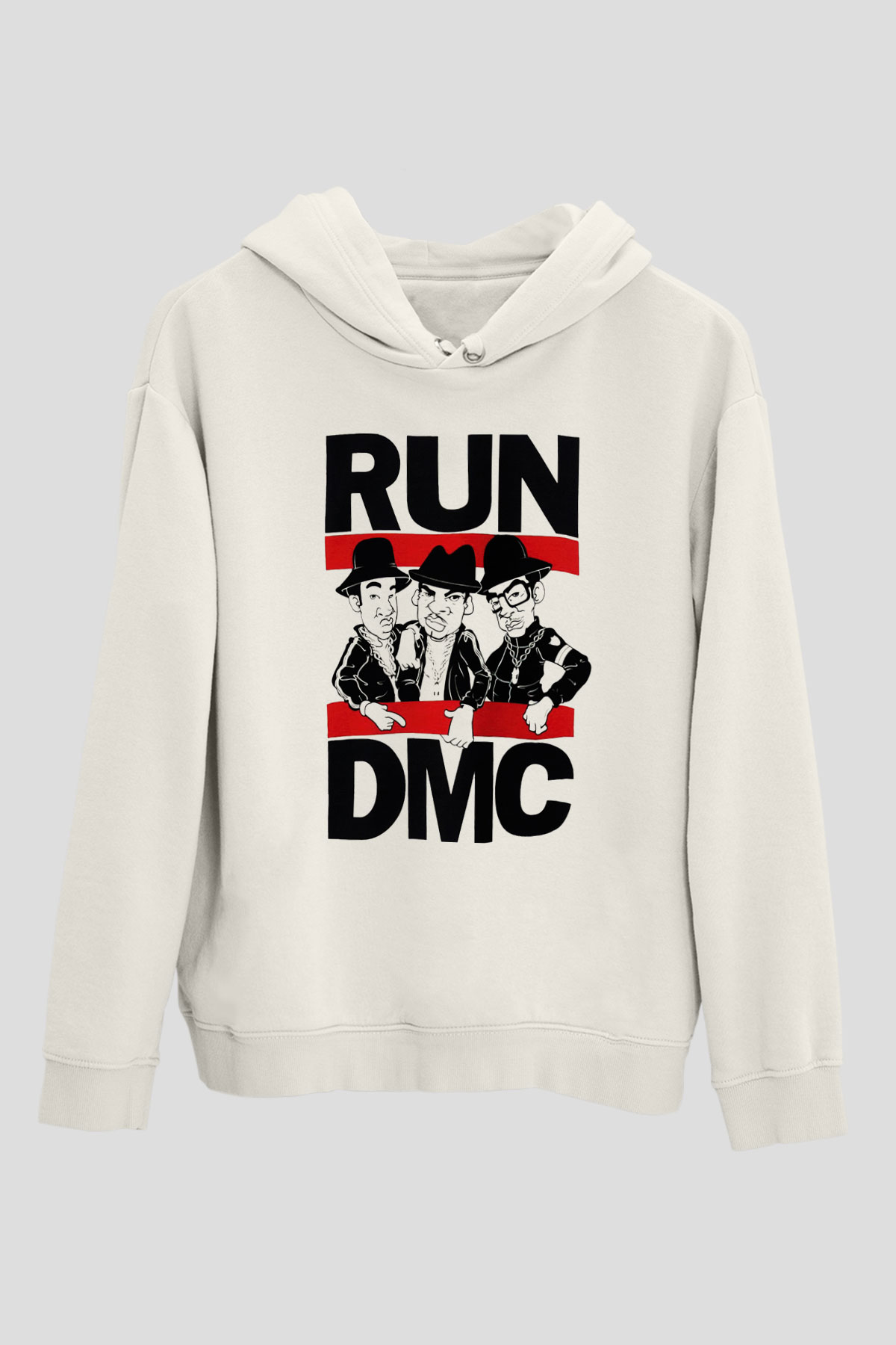 Run DMC Beyaz Unisex Kapşonlu Sweatshirt