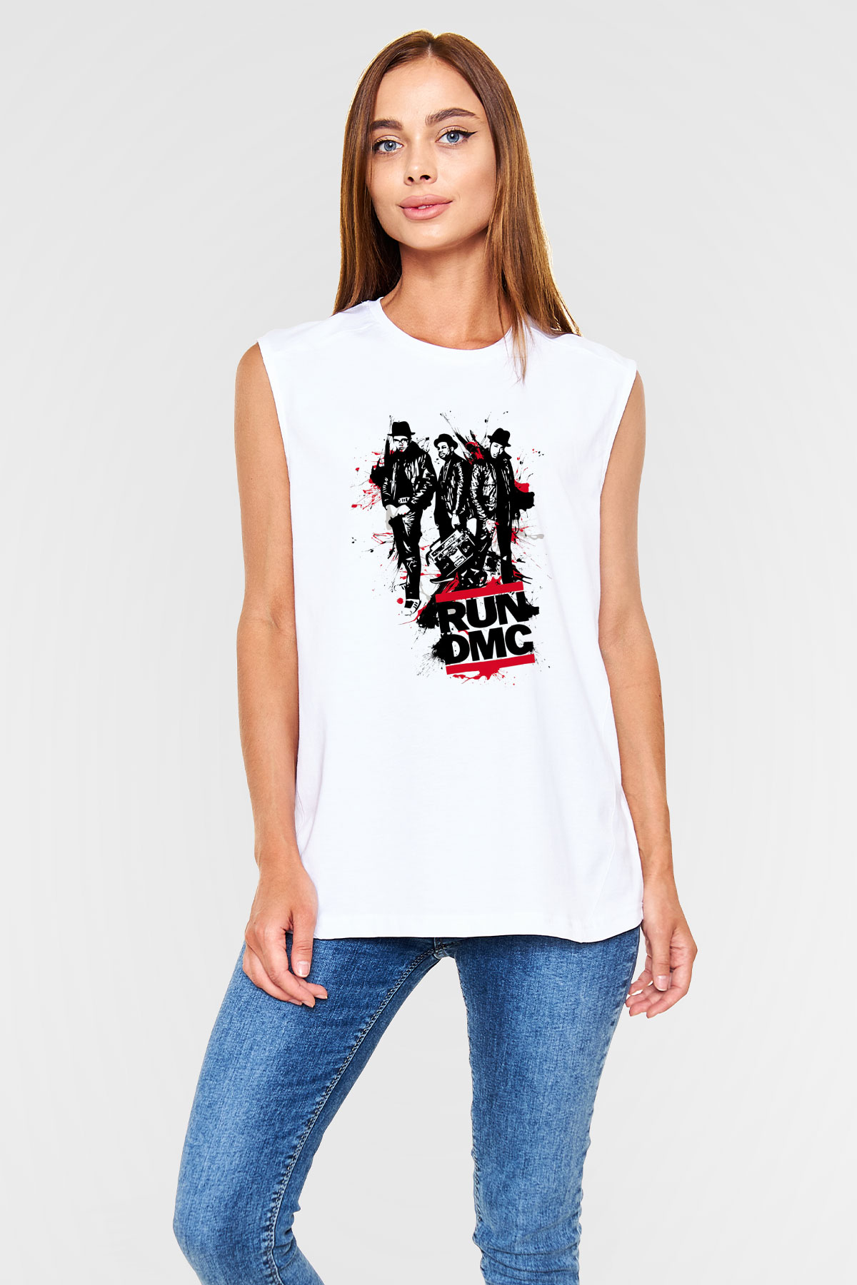 Run DMC Beyaz Unisex Kolsuz Tişört