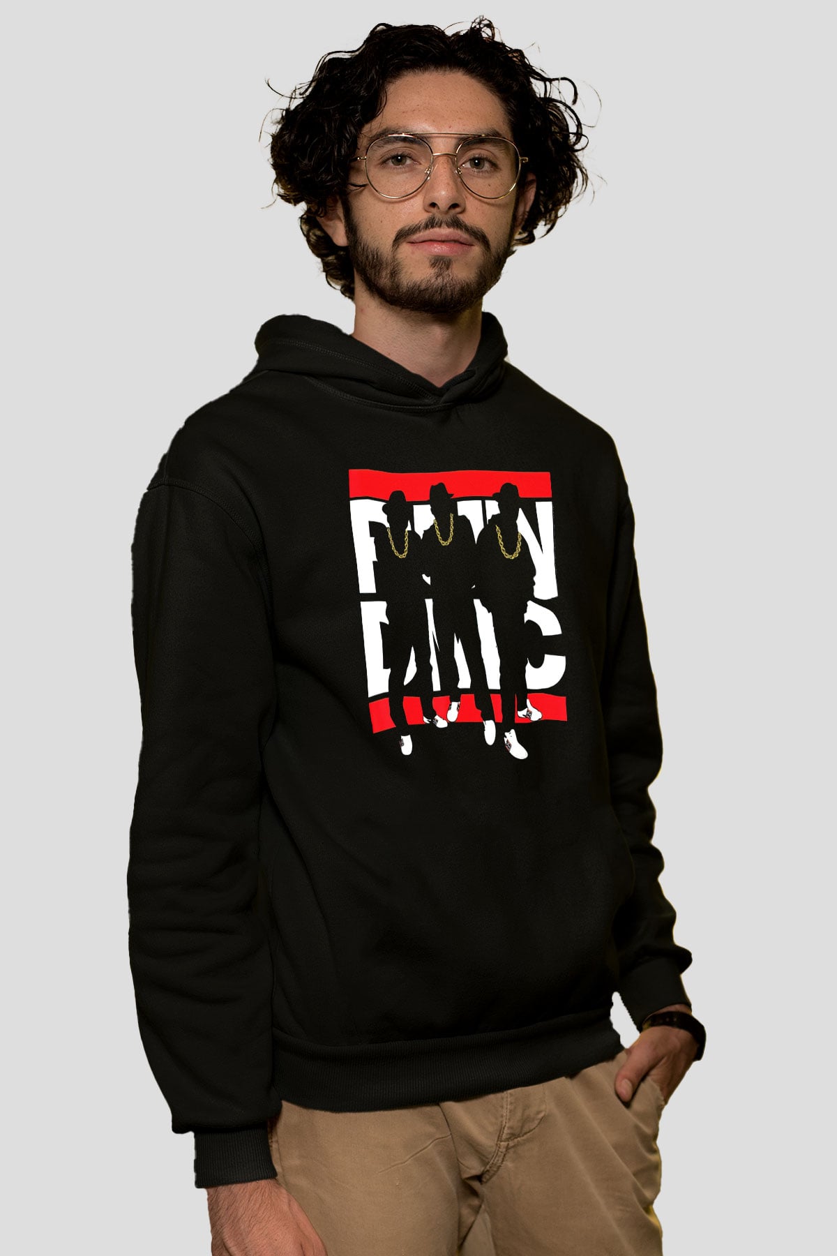 Run DMC Siyah Unisex Kapüşonlu Sweatshirt
