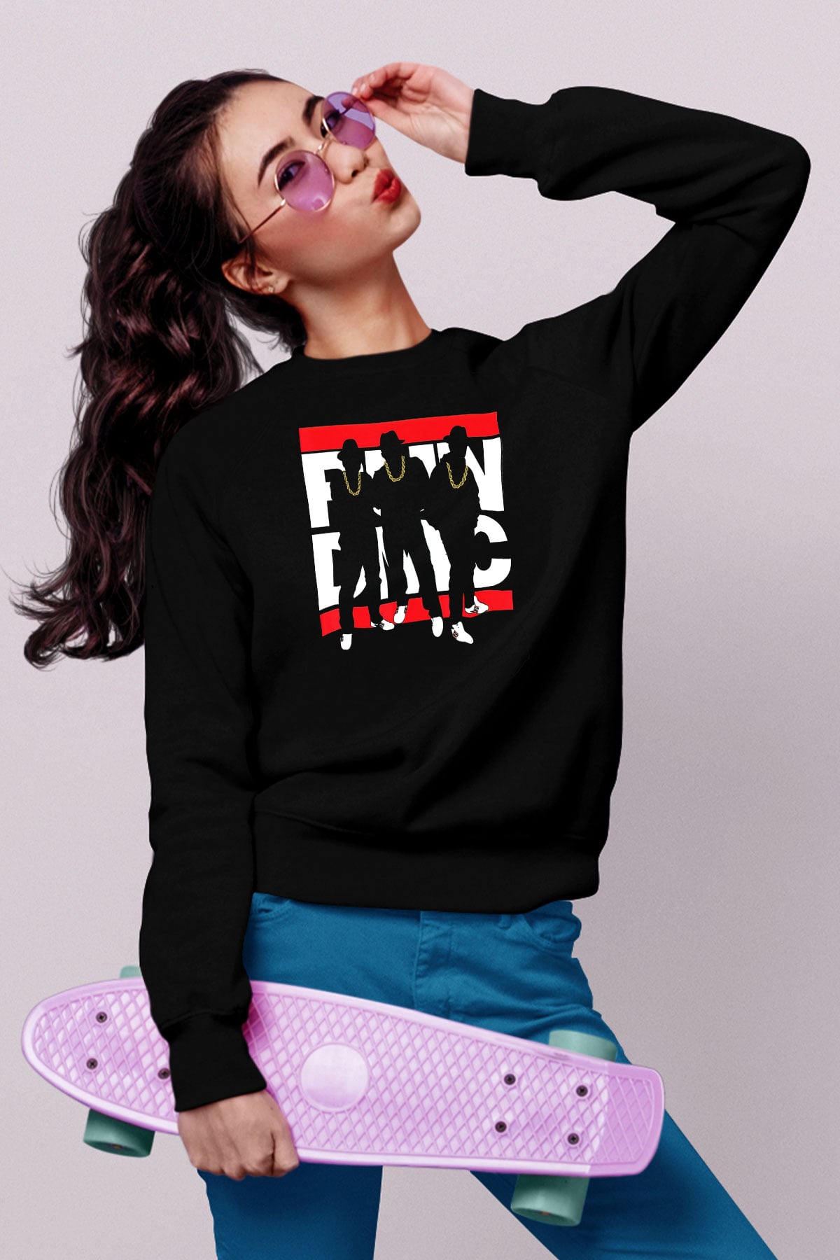 Run DMC Siyah Unisex Sweatshirt