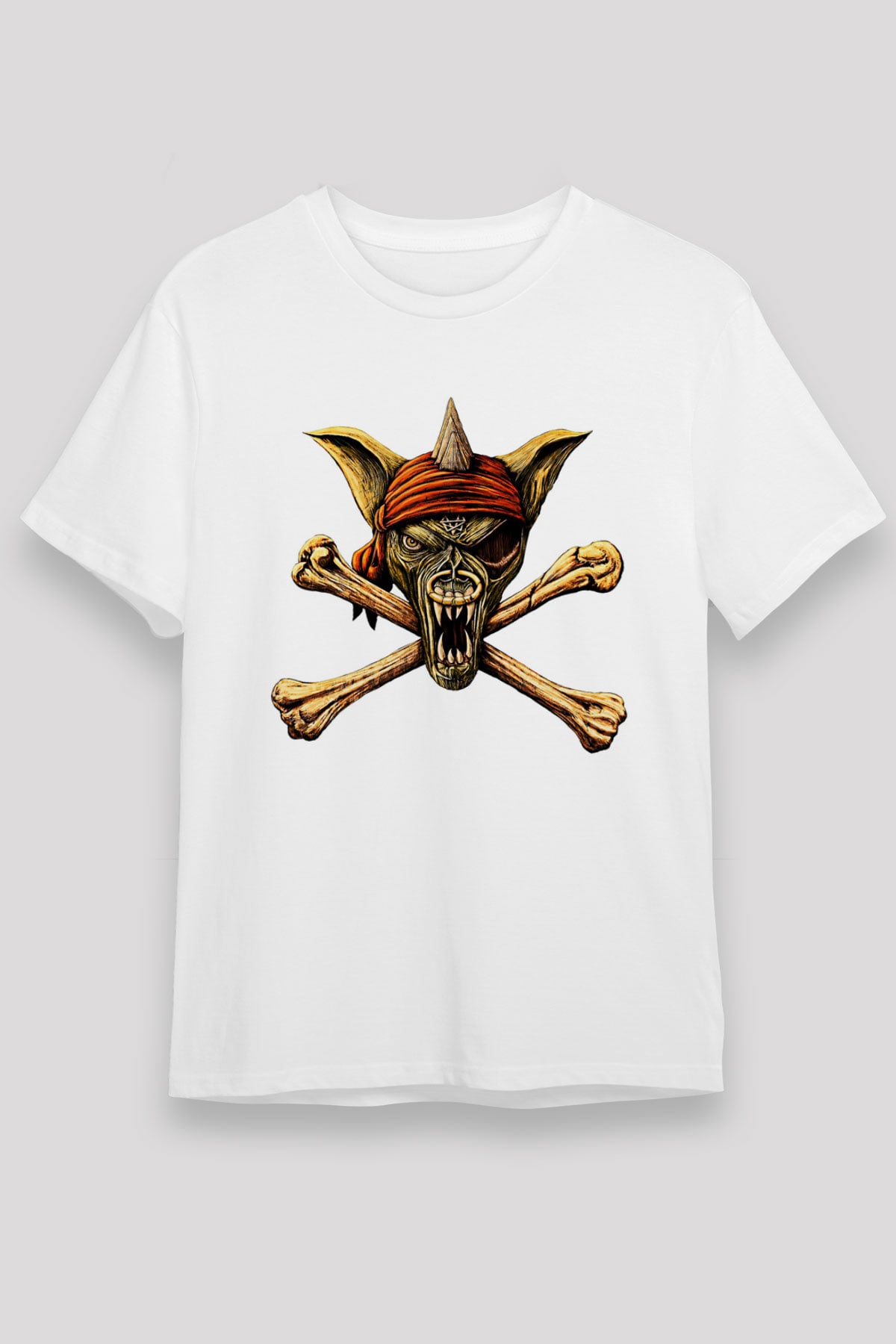 Running Wild Baskılı Unisex Beyaz Tişört - Tshirt