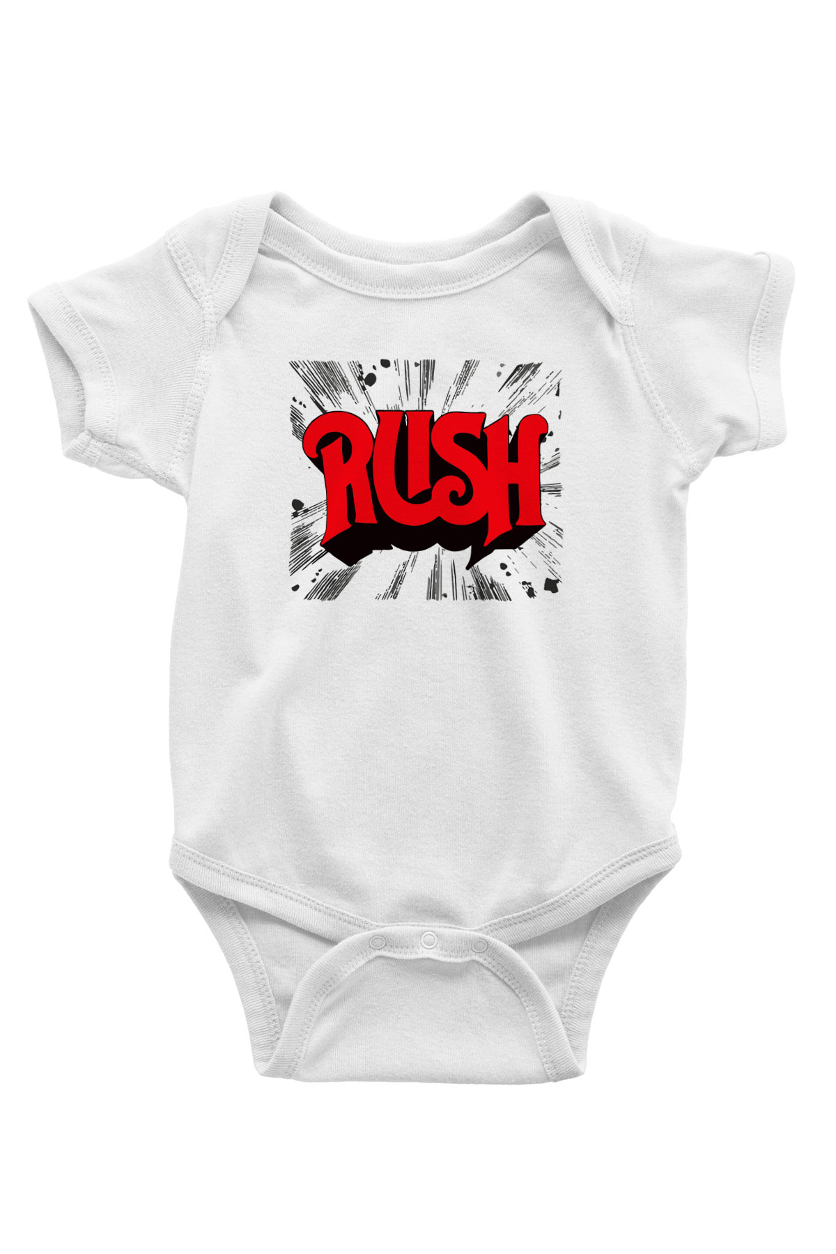 Rush Baskılı Beyaz Unisex Bebek Body - Zıbın