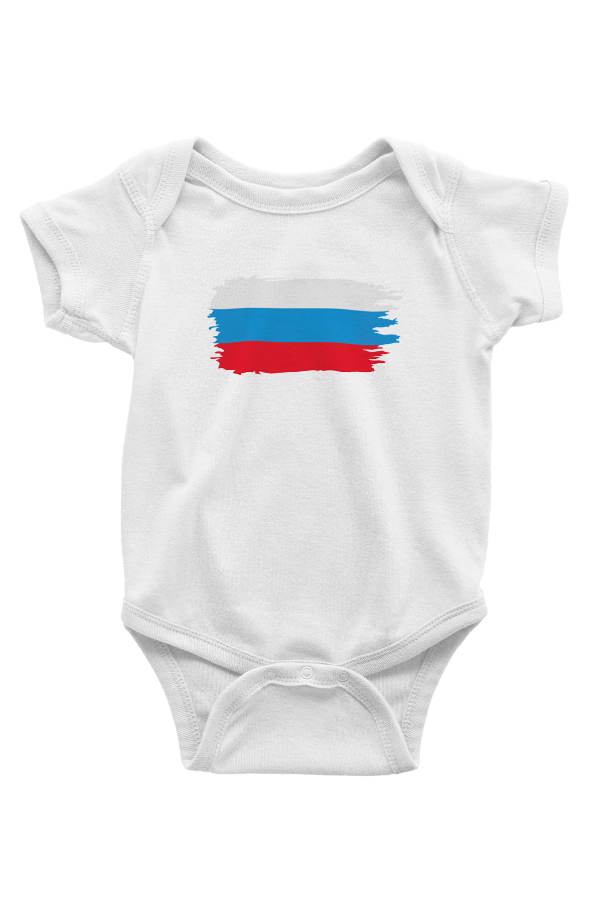 Rusya Baskılı Beyaz Unisex Bebek Body - Zıbın