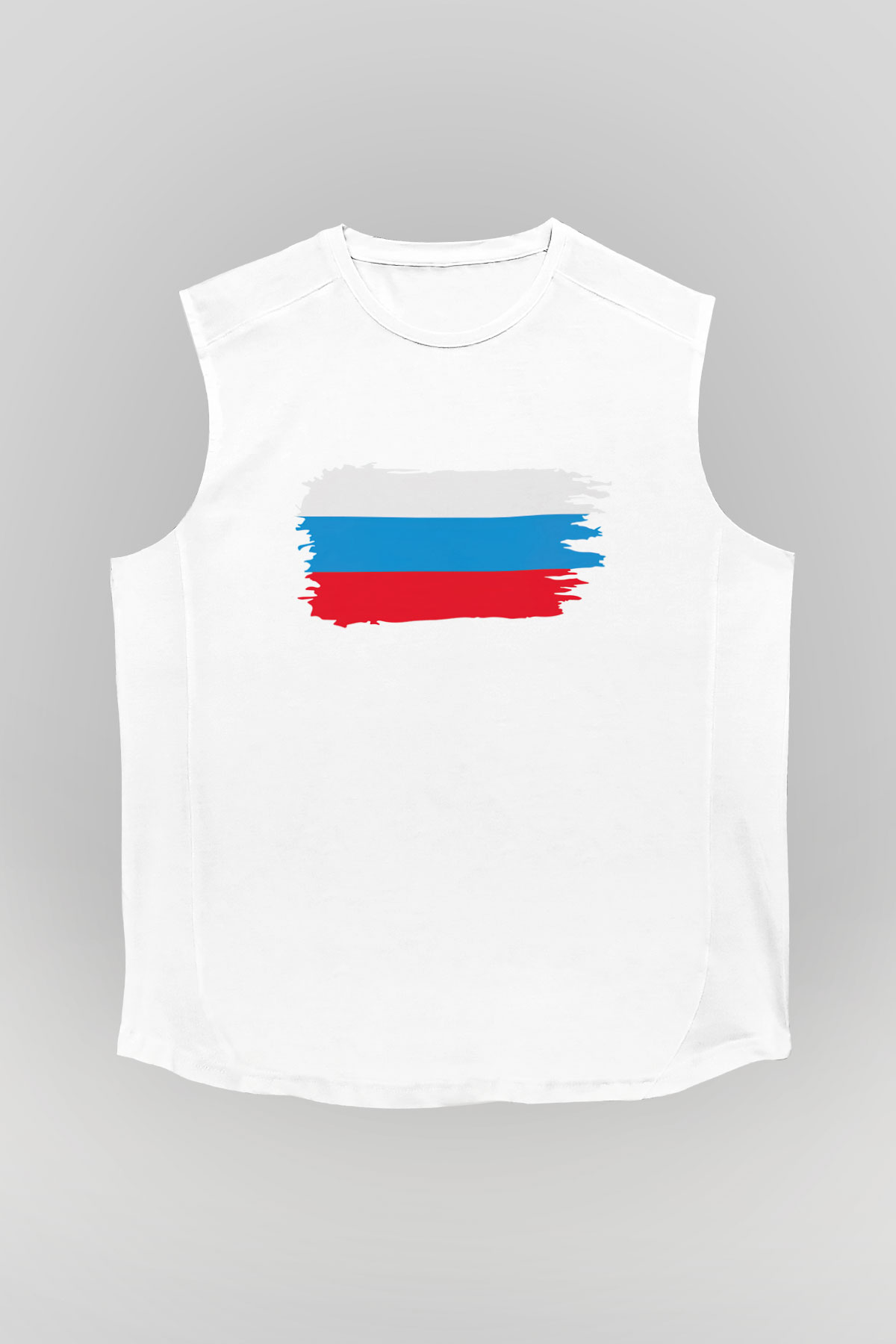 Rusya Beyaz Unisex Kolsuz Tişört