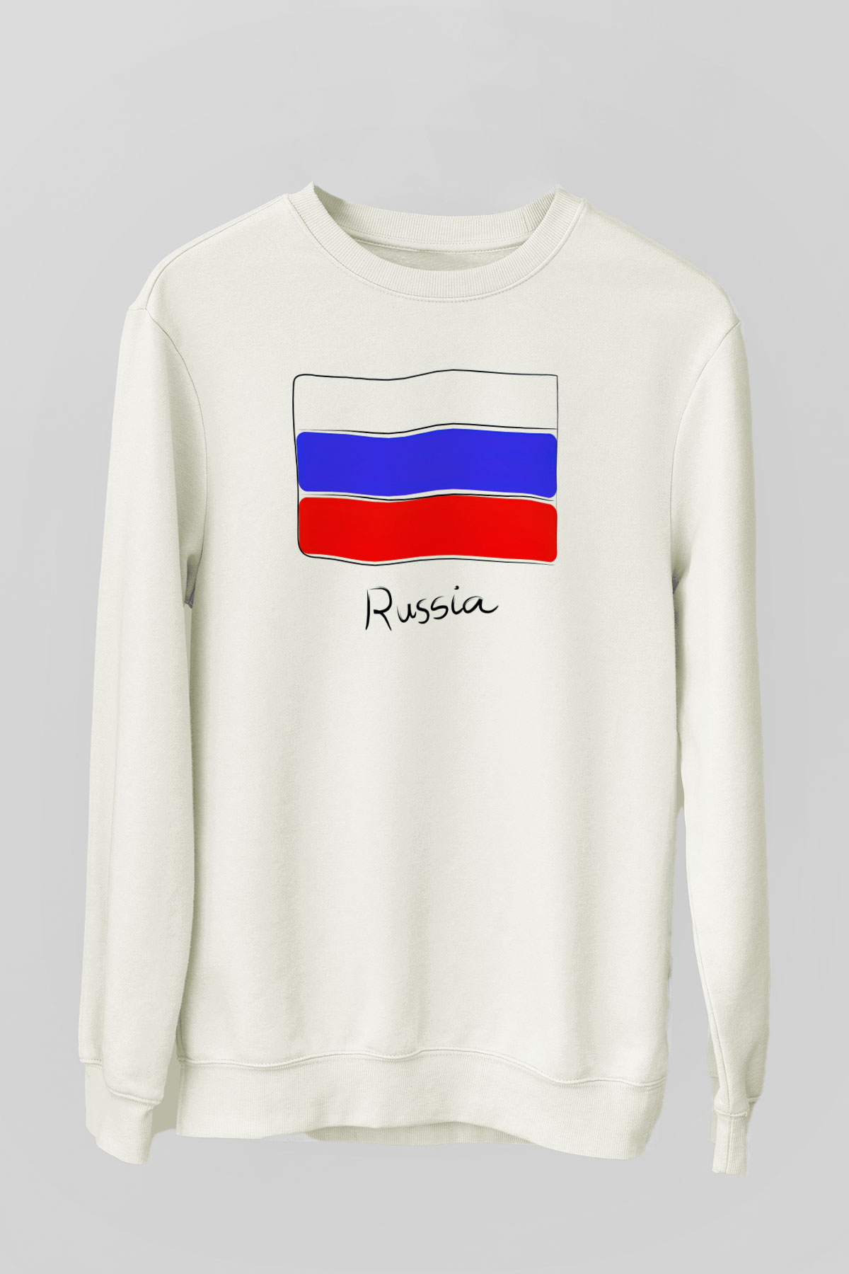 Rusya Beyaz Unisex Sweatshirt
