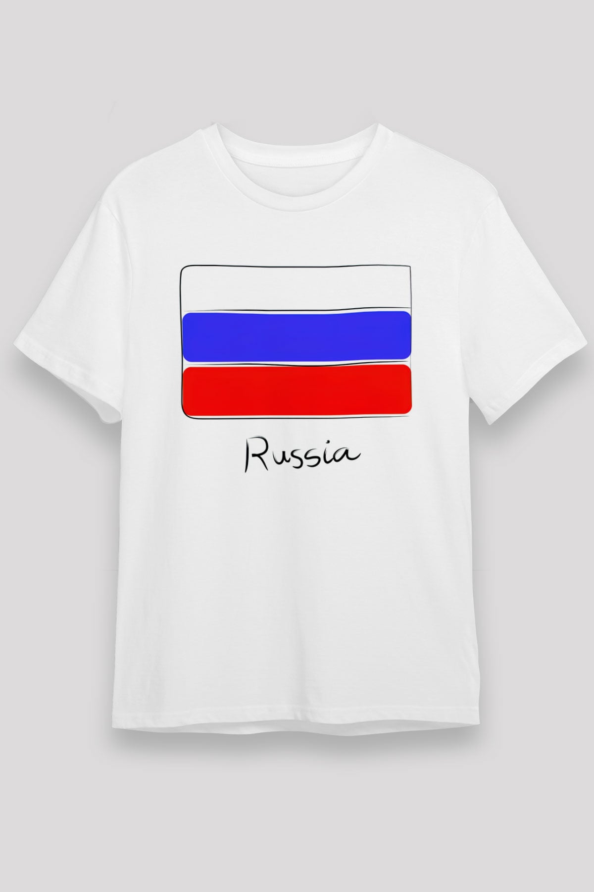 Rusya Beyaz Unisex Tişört T-Shirt - TişörtFabrikası