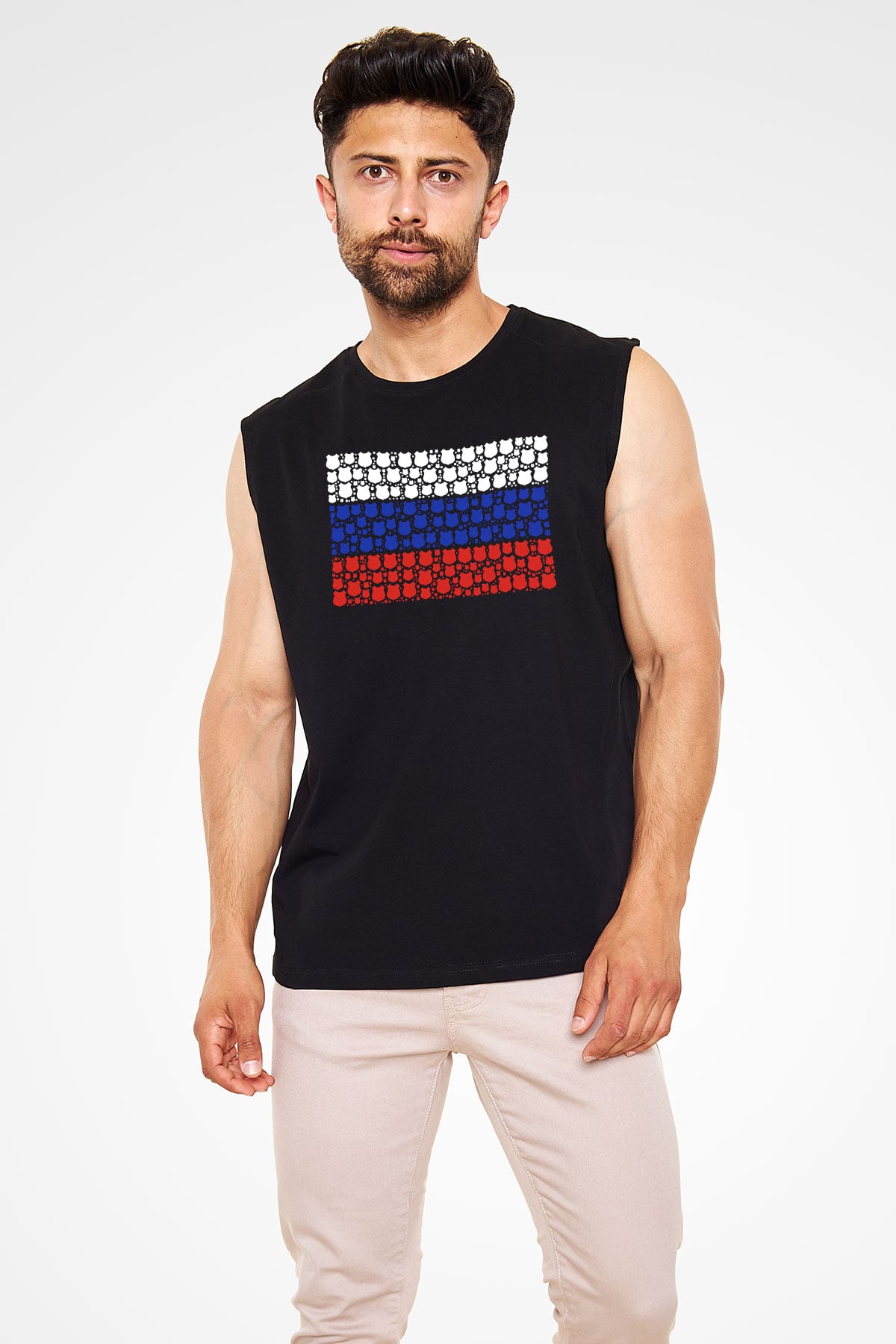 Rusya Siyah Unisex Kolsuz Tişört