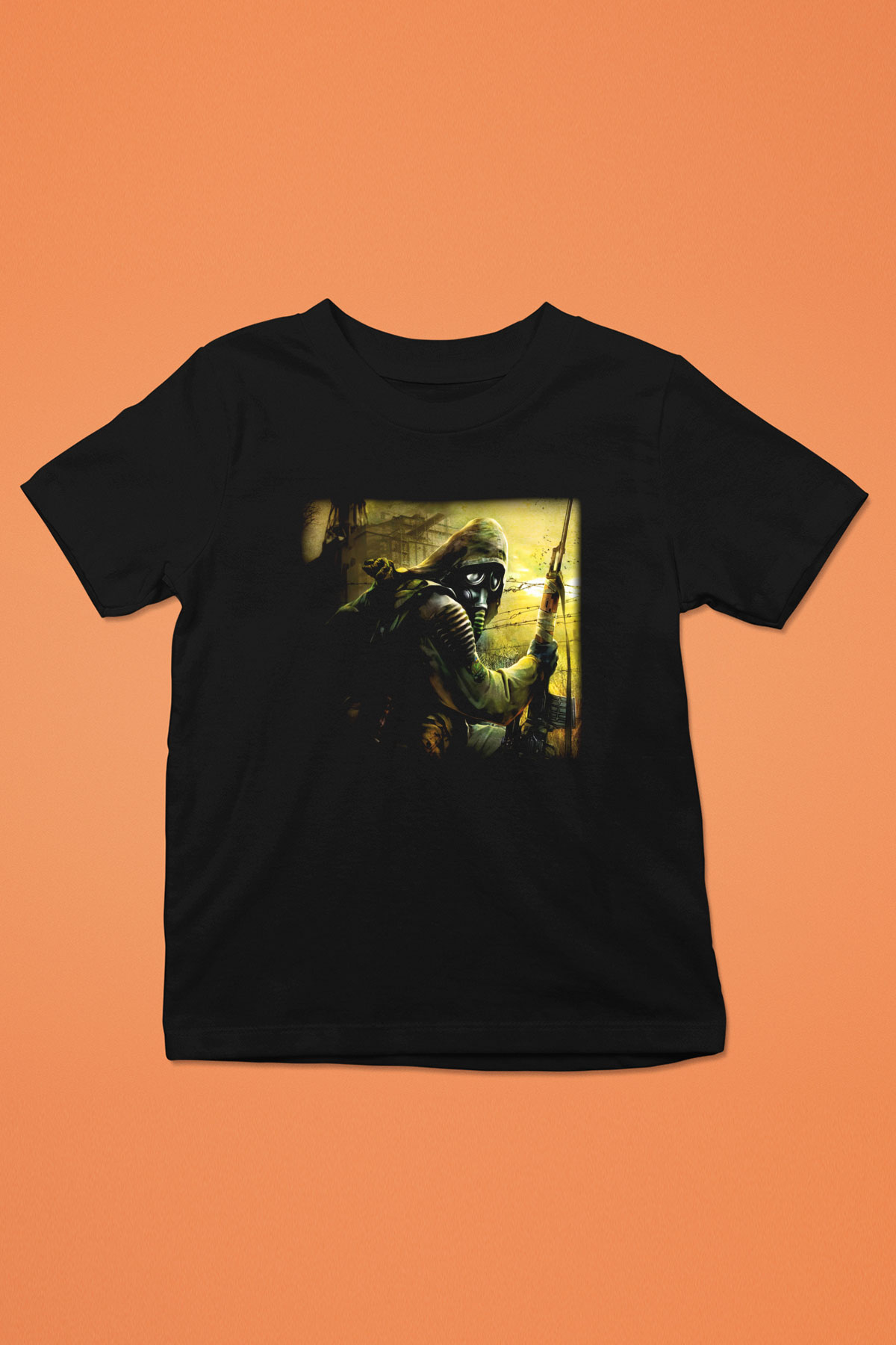 S.T.A.L.K.E.R. Baskılı Siyah Unisex Çocuk Tişört
