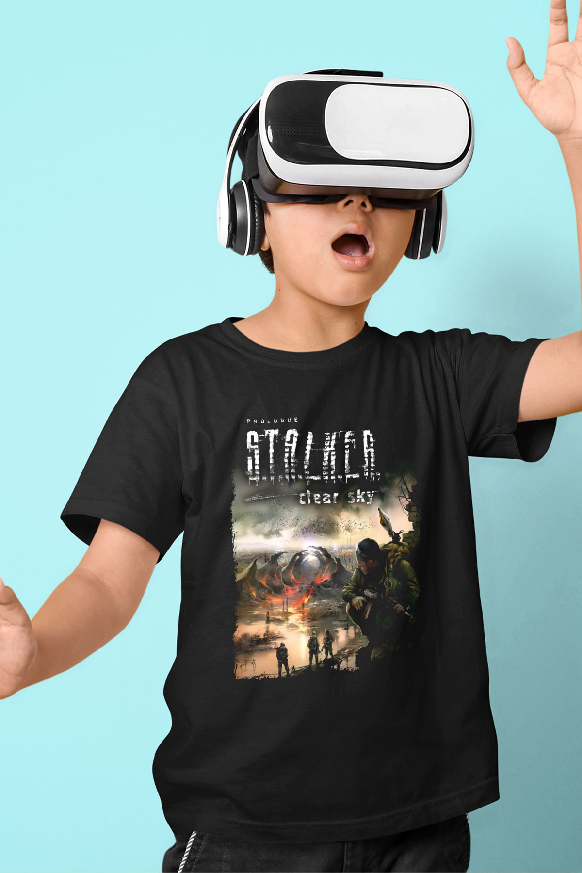 S.T.A.L.K.E.R. Siyah Unisex Çocuk Tişört