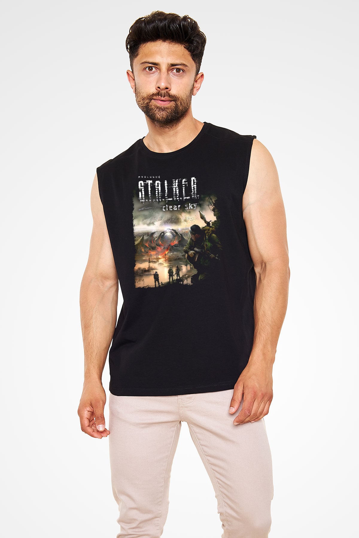 S.T.A.L.K.E.R. Siyah Unisex Kolsuz Tişört