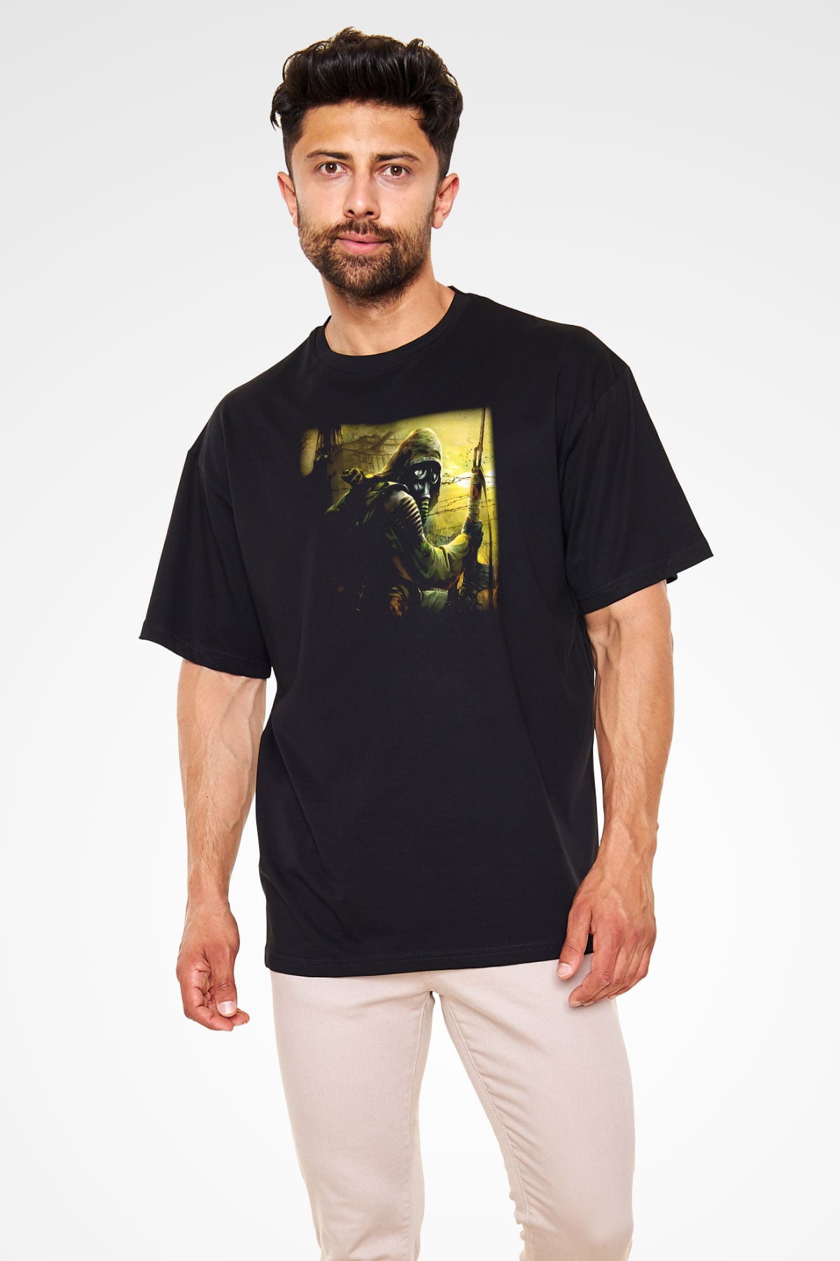 S.T.A.L.K.E.R. Siyah Unisex Oversize Tişört T-Shirt