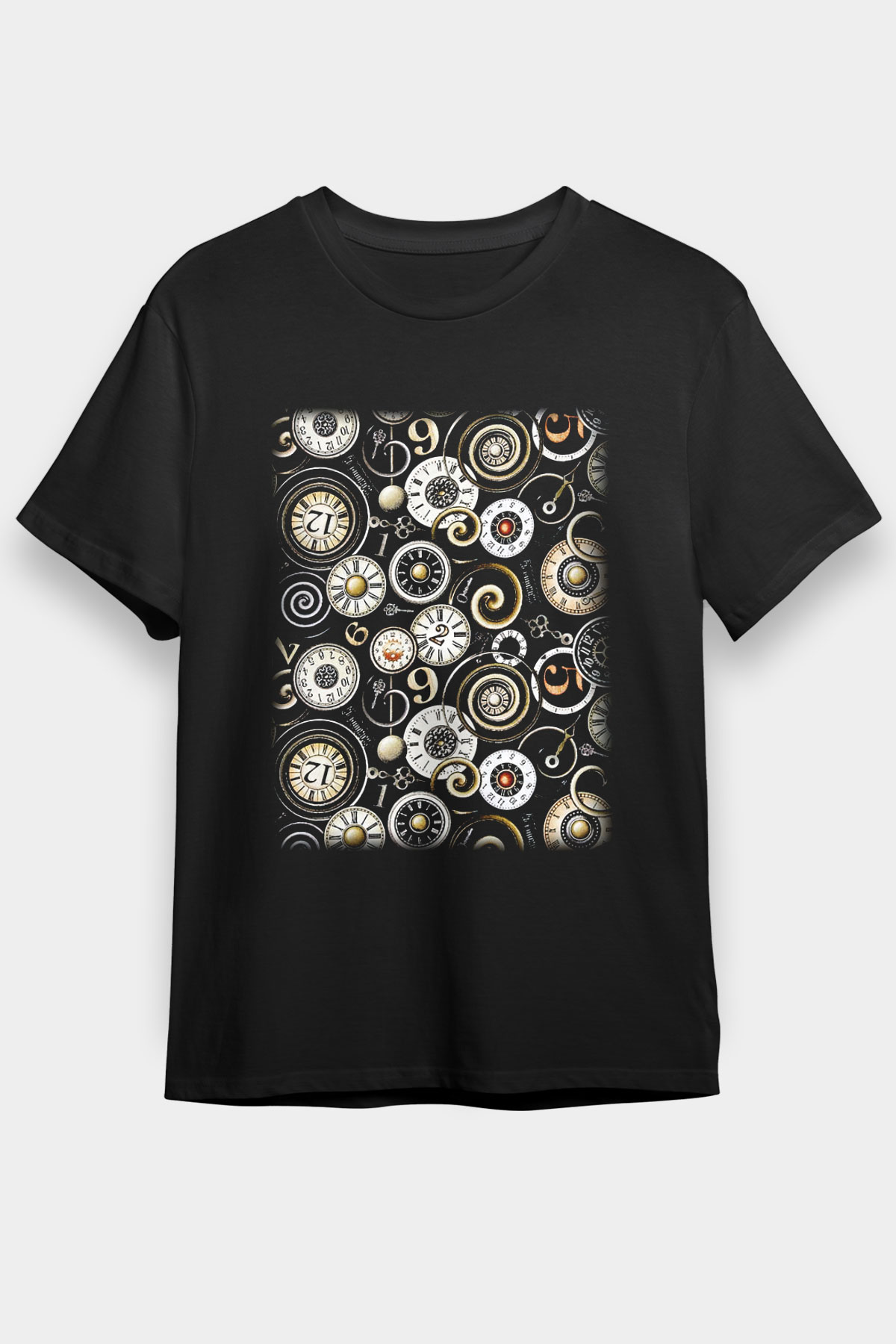 Saatçi Siyah Unisex Tişört T-Shirt - TişörtFabrikası