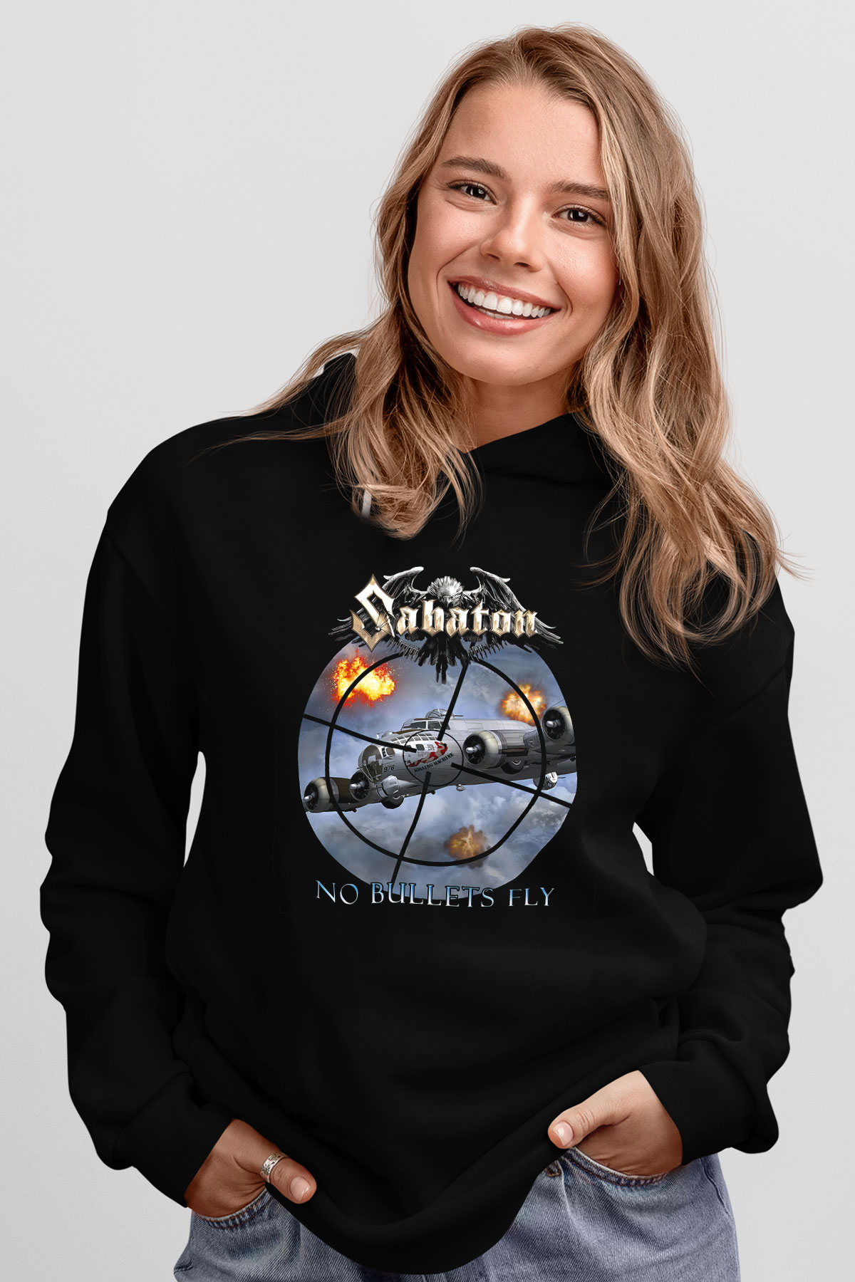 Sabaton Siyah Unisex Kapşonlu Sweatshirt