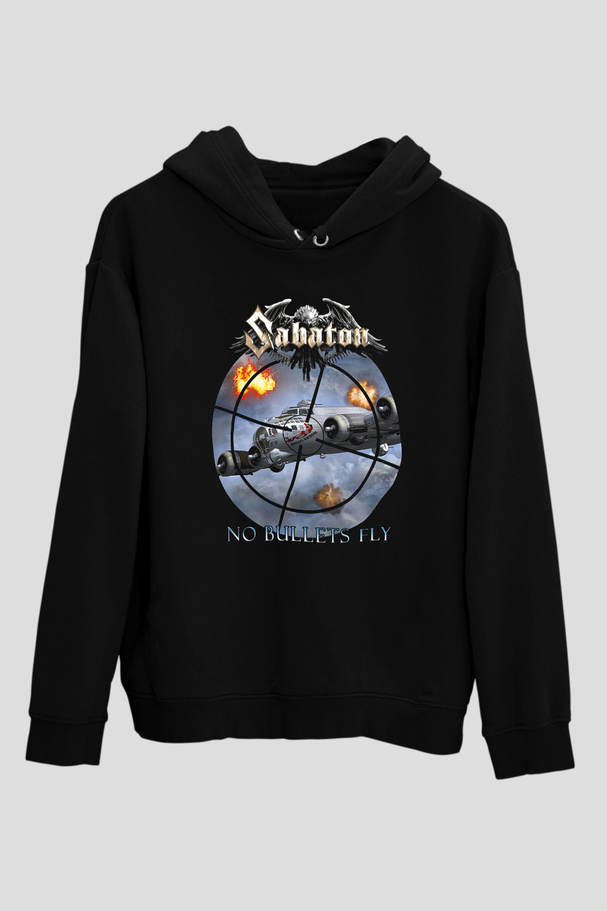 Sabaton Siyah Unisex Kapşonlu Sweatshirt