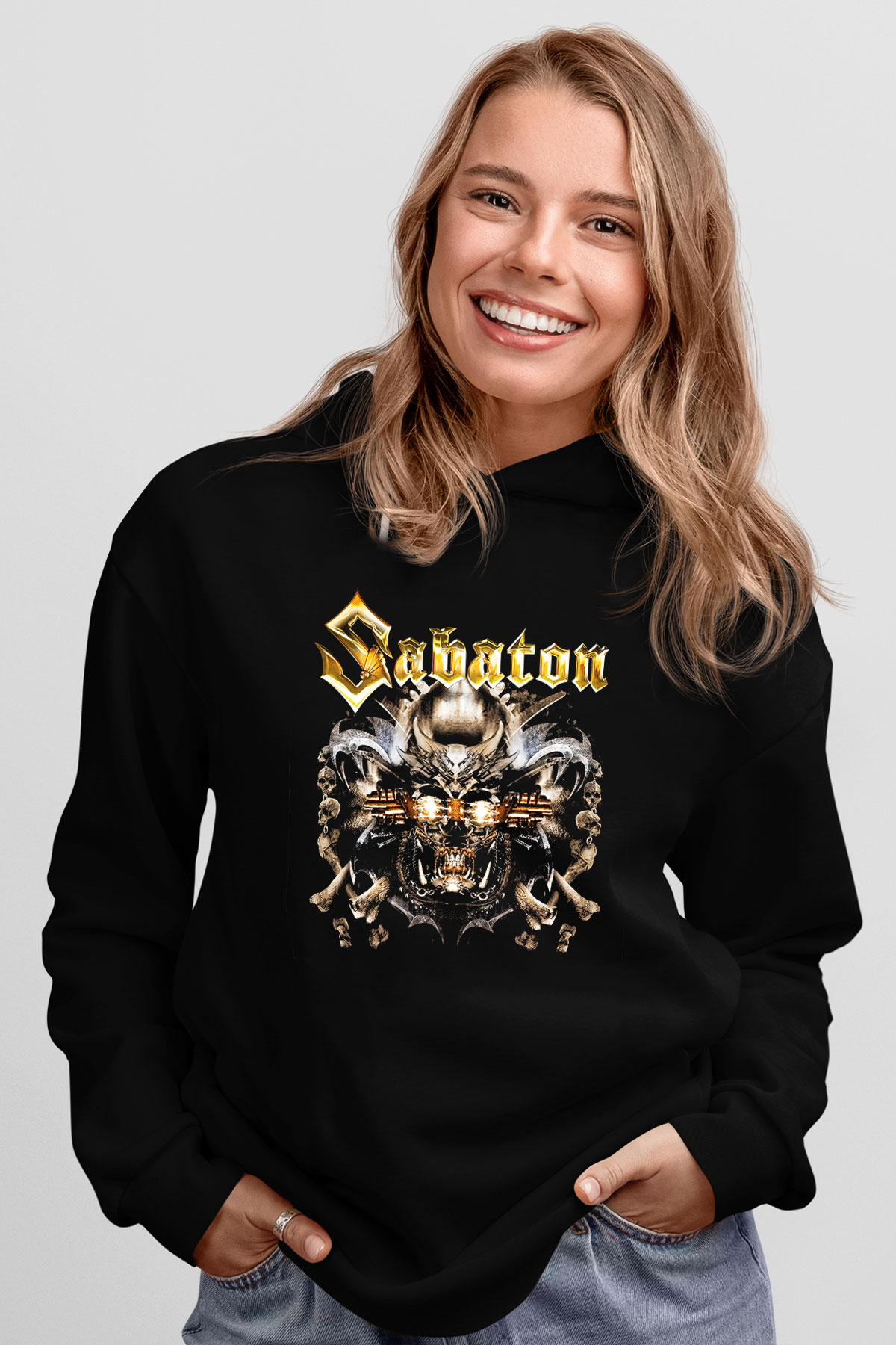 Sabaton Siyah Unisex Kapşonlu Sweatshirt