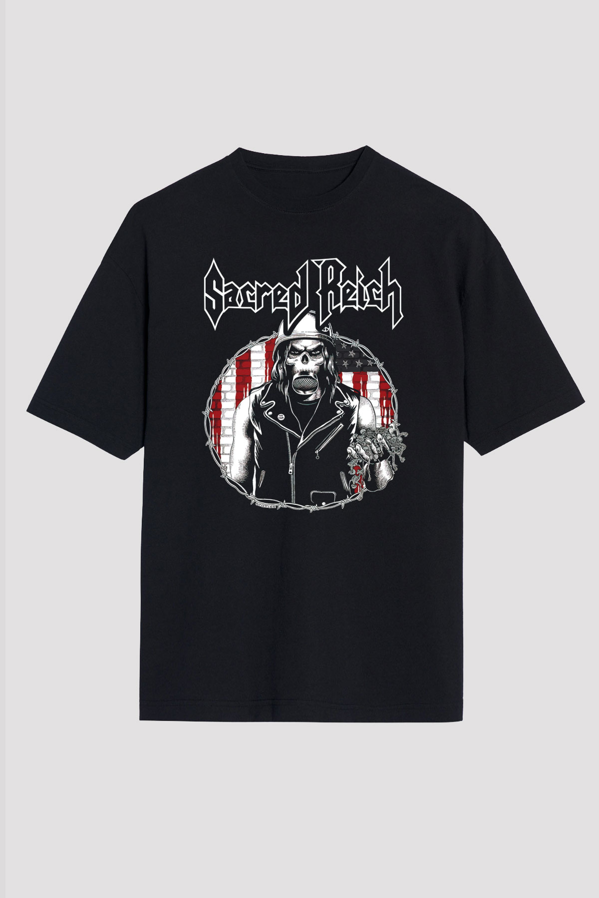 Sacred Reich Siyah Unisex Oversize Tişört T-Shirt