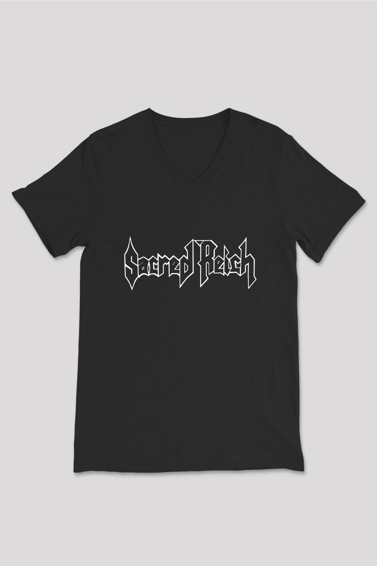 Sacred Reich Siyah Unisex V Yaka Tişört T-Shirt