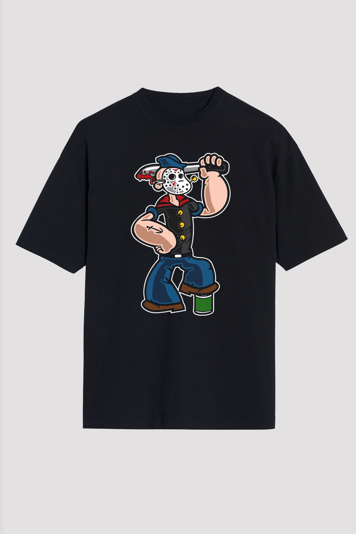 Sailor Mass Murderer Temel Reis Baskılı Siyah Unisex Oversize Tişört