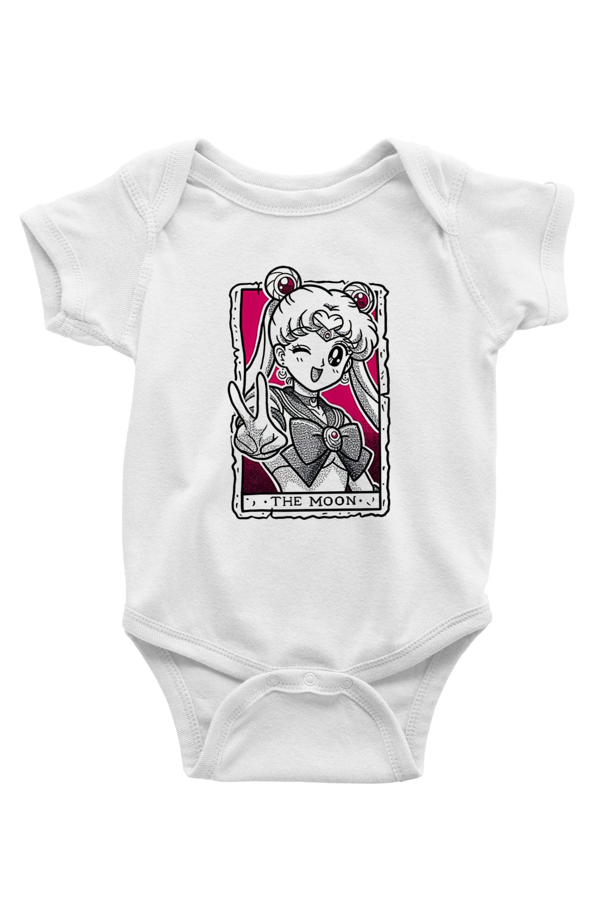 Sailor Moon Baskılı Beyaz Unisex Bebek Body - Zıbın