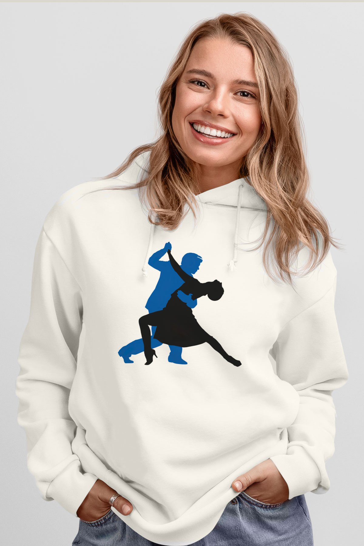 Salsa Beyaz Unisex Kapşonlu Sweatshirt