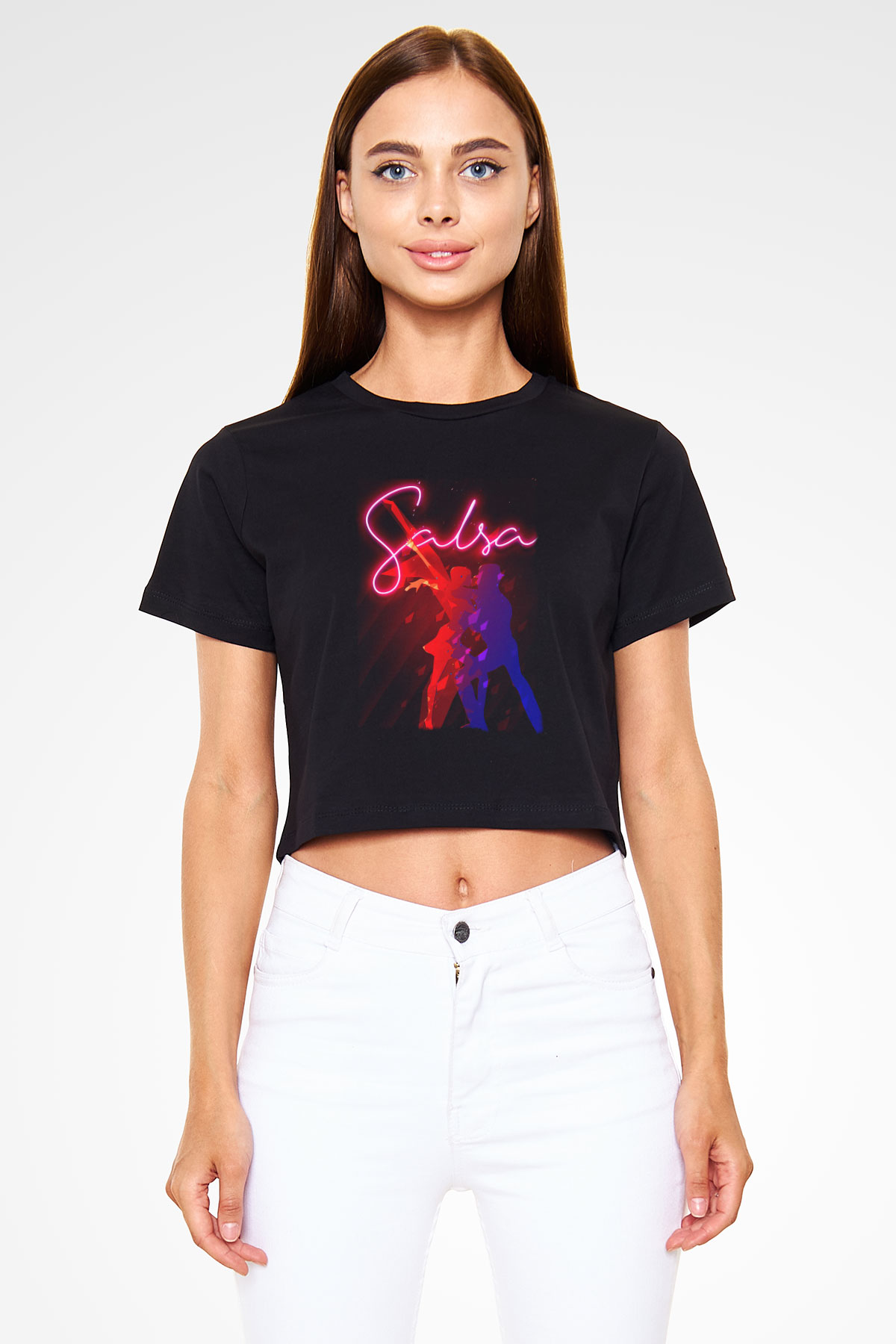 Salsa Siyah  Crop Top Tişört