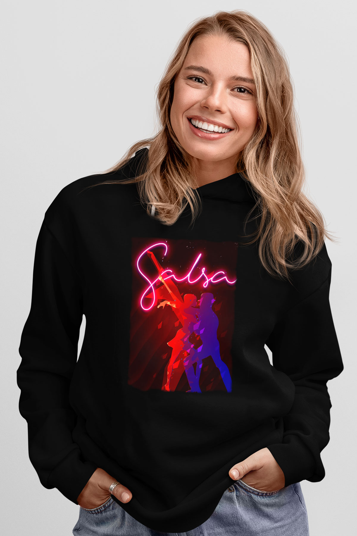 Salsa Siyah Unisex Hoodie