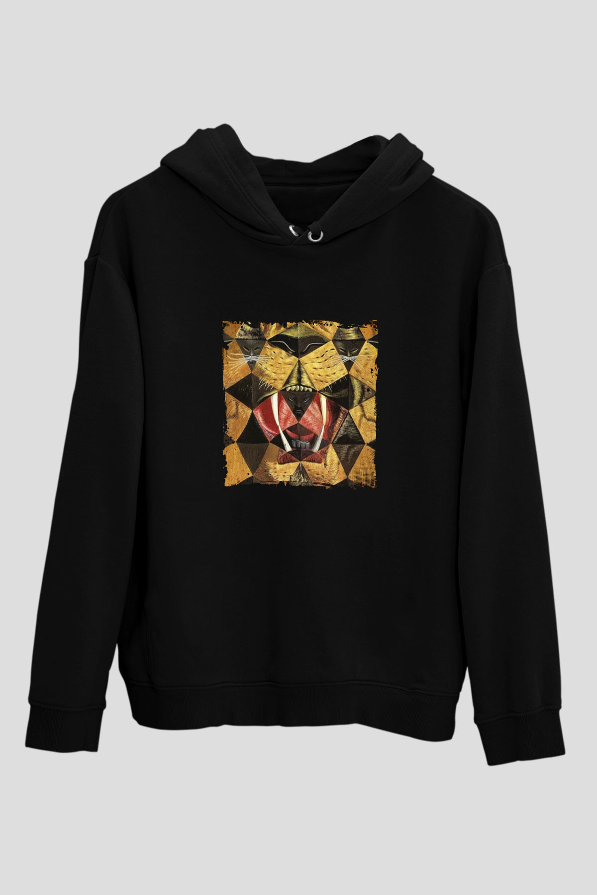 Salvador Dali Baskılı Unisex Siyah Hoodie