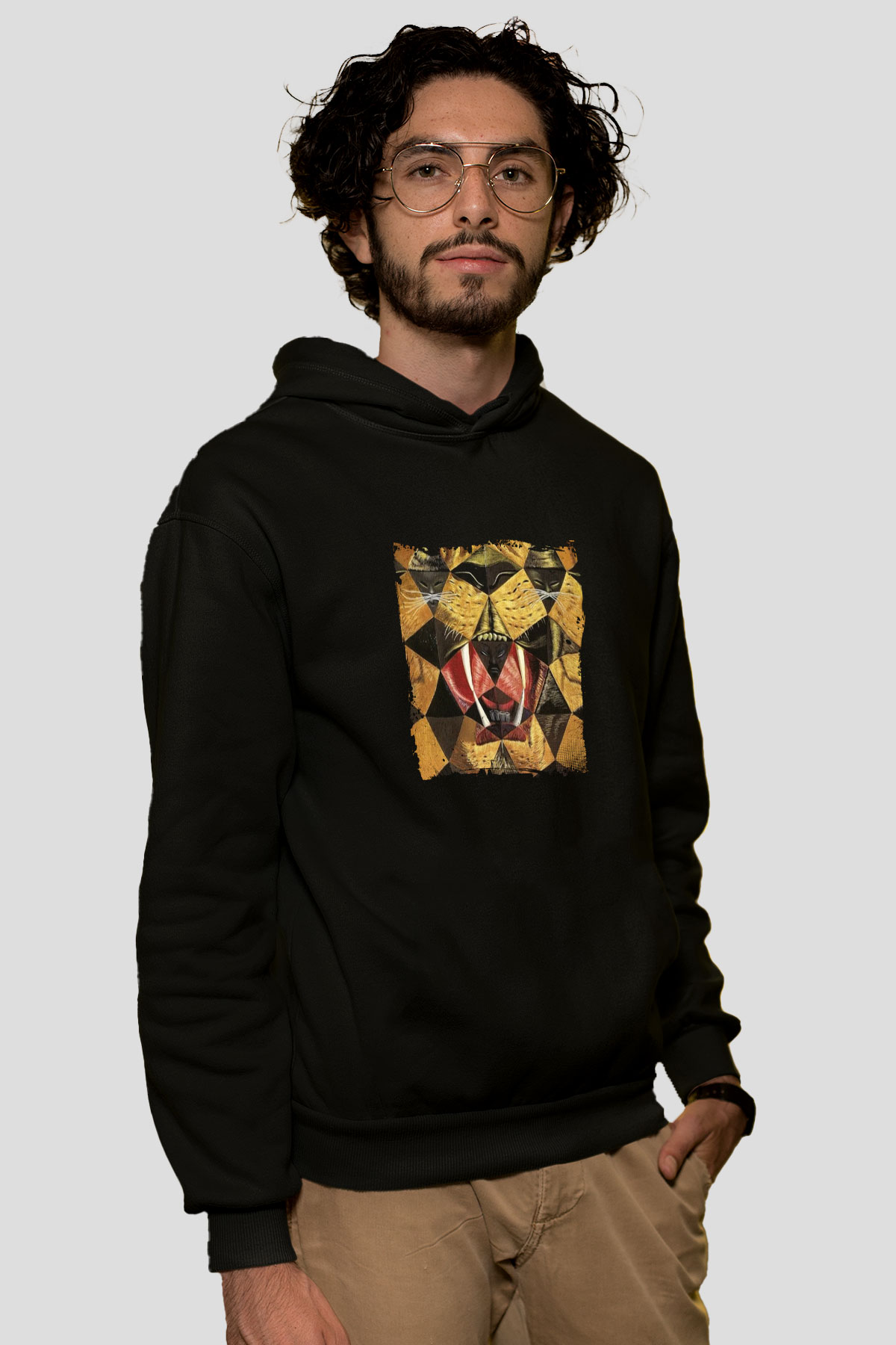 Salvador Dali Baskılı Unisex Siyah Hoodie