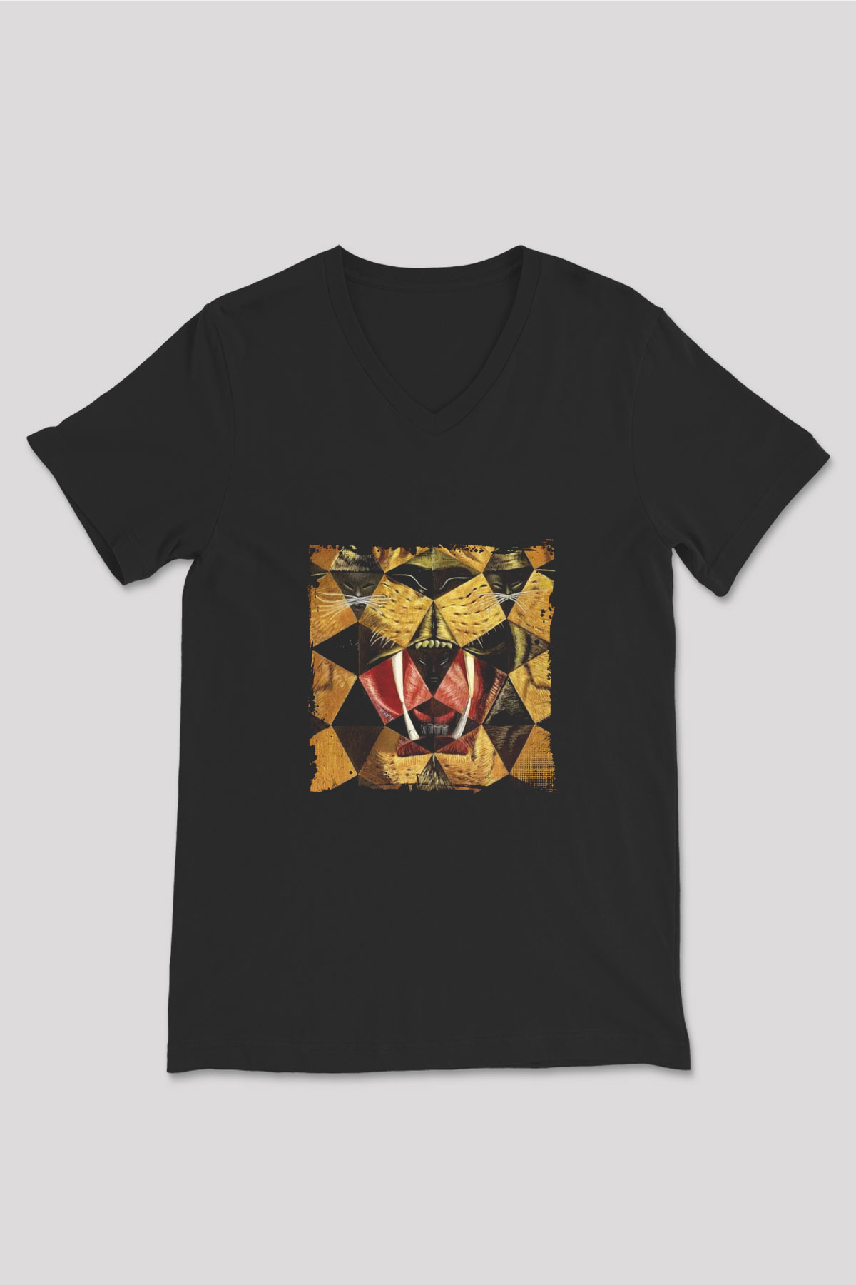 Salvador Dali Baskılı Unisex Siyah V Yaka Tişört