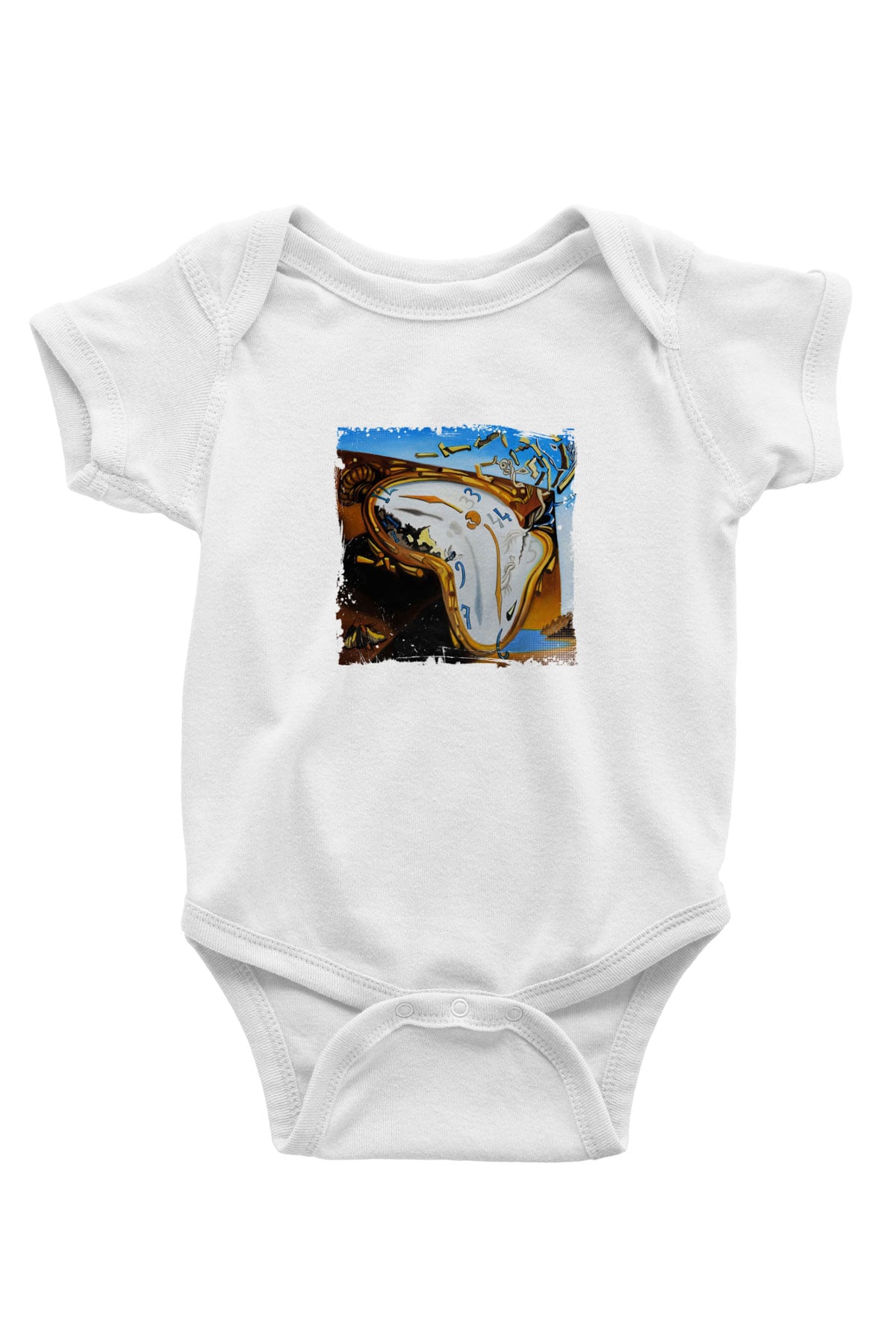 Salvador Dali Unisex Baskılı Beyaz Bebek Body - Zıbın