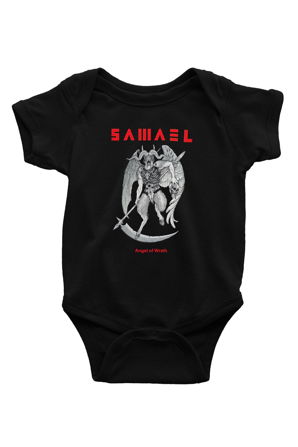 Samael Baskılı Unisex Siyah Bebek Body - Zıbın