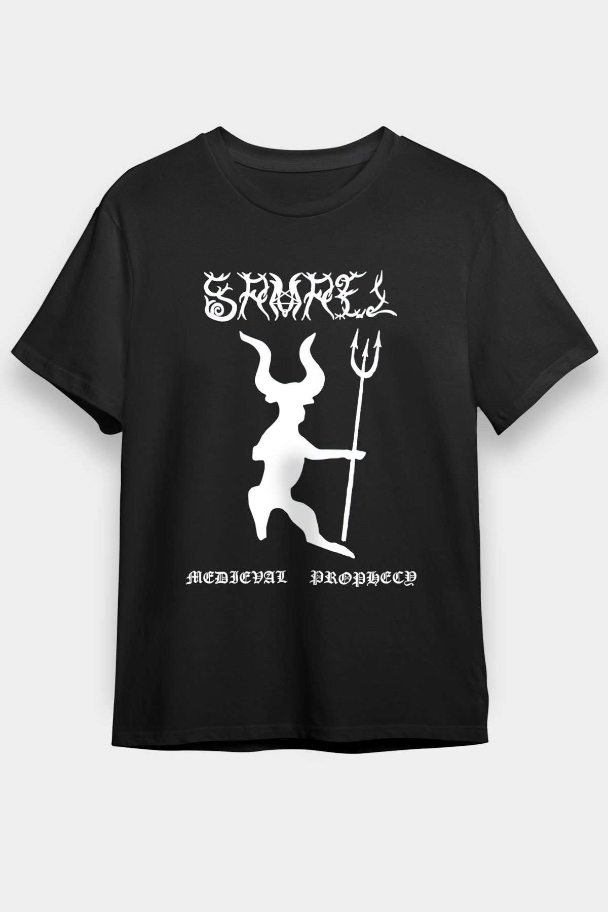 Samael Baskılı Unisex Siyah Tişört - Tshirt
