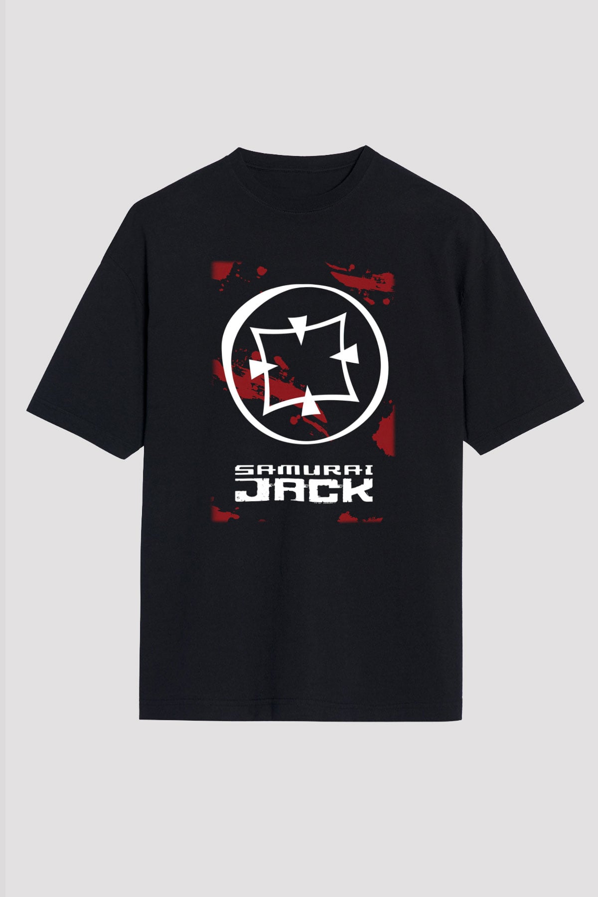 Samurai Jack Siyah Unisex Oversize Tişört T-Shirt