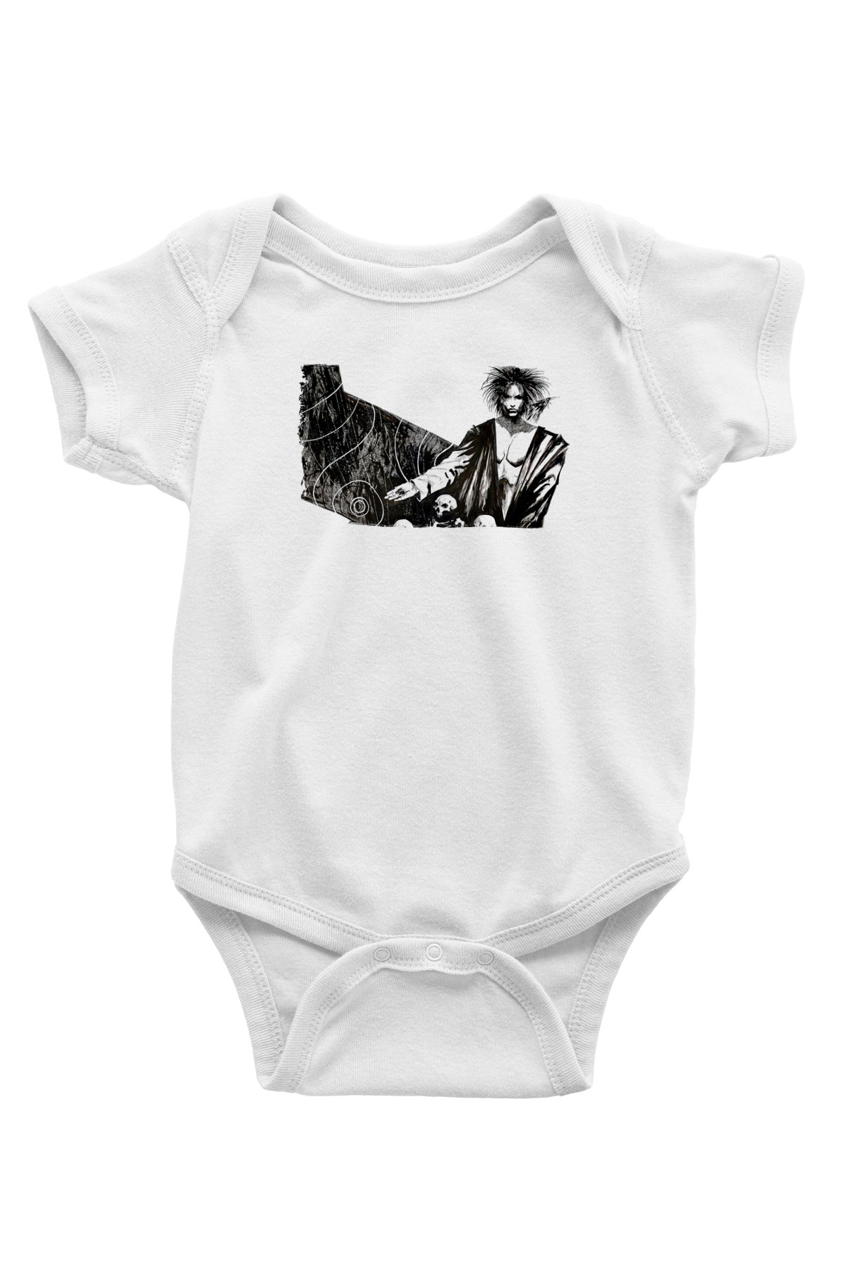 Sandman Baskılı Beyaz Unisex Bebek Body - Zıbın