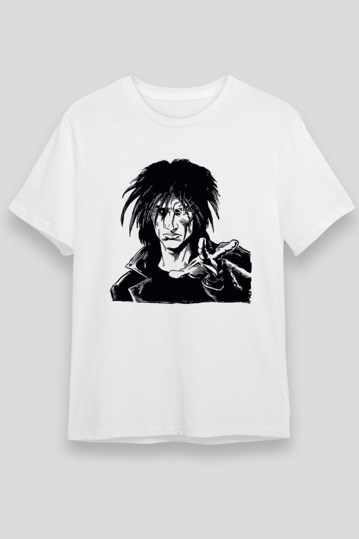 Sandman Unisex Baskılı Beyaz Tişört - Tshirt