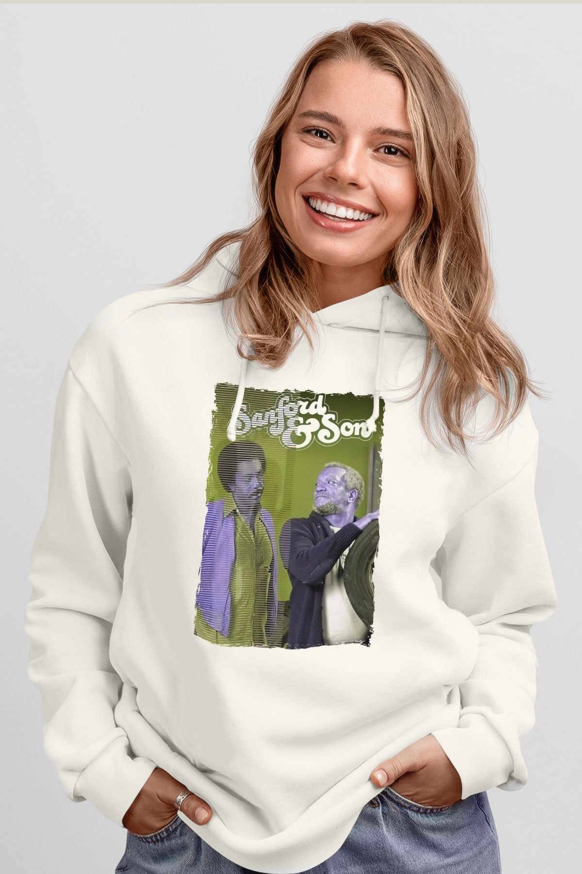 Sanford and Son Beyaz Unisex Hoodie