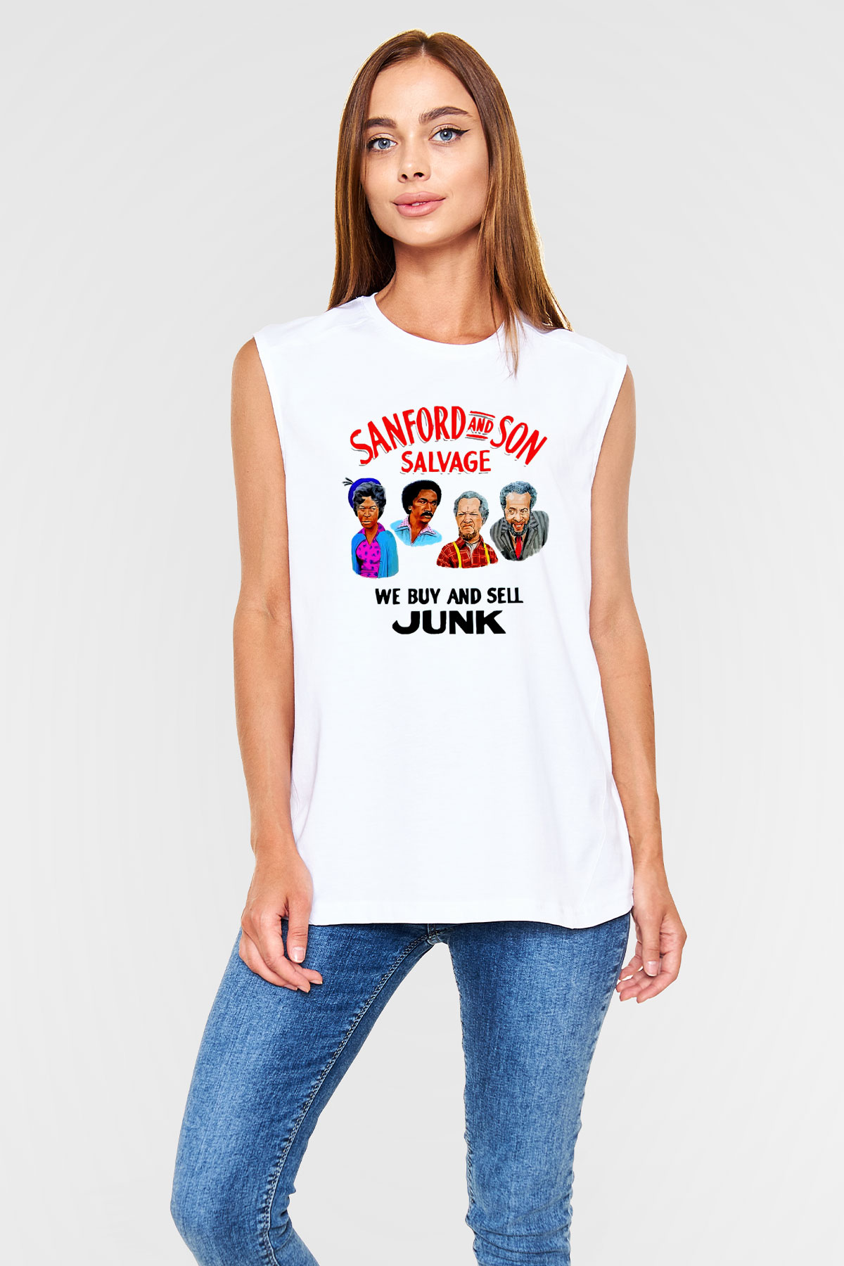 Sanford and Son Beyaz Unisex Kolsuz Tişört