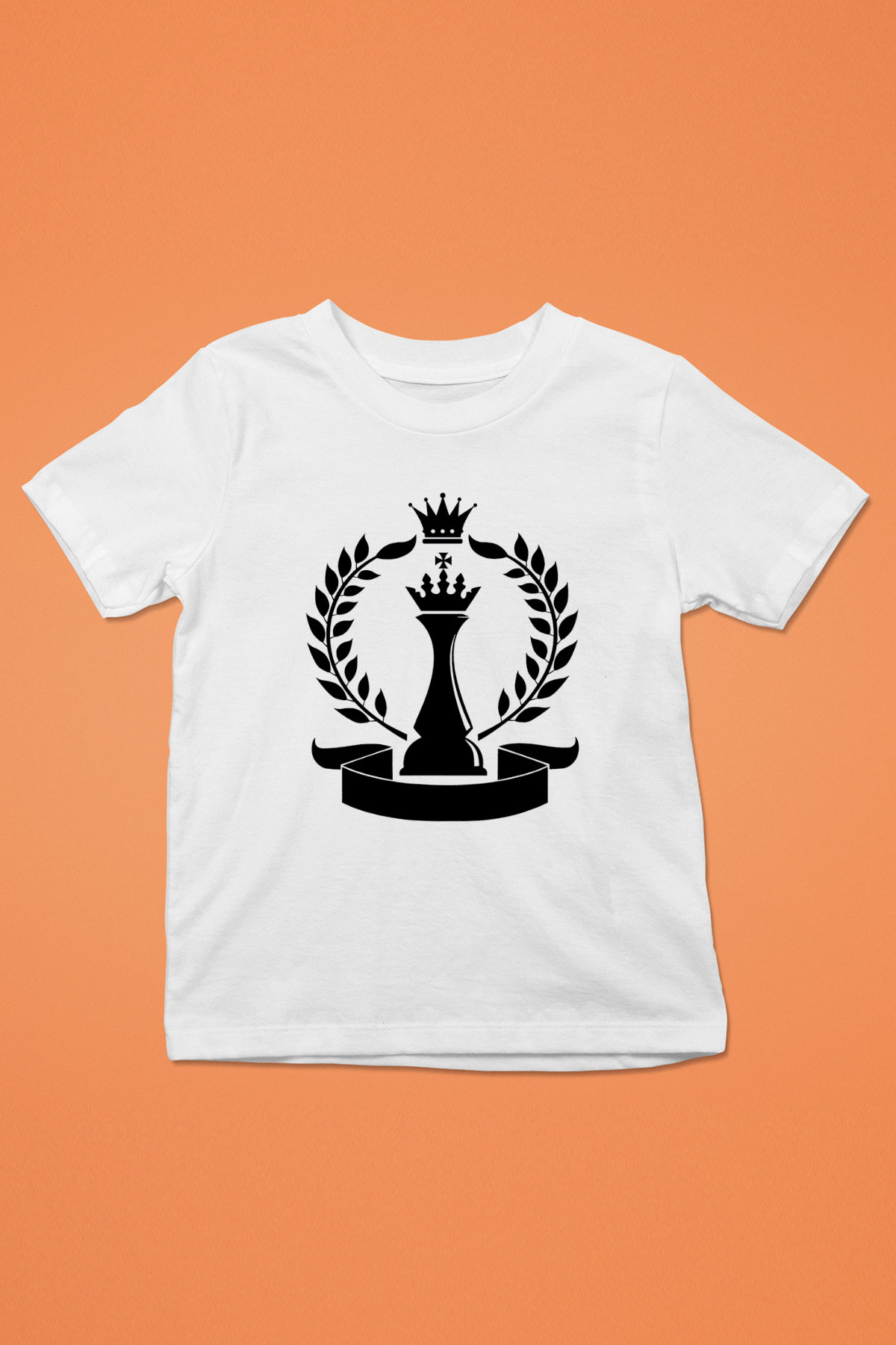 Satranç Baskılı Beyaz Unisex Çocuk Tişört
