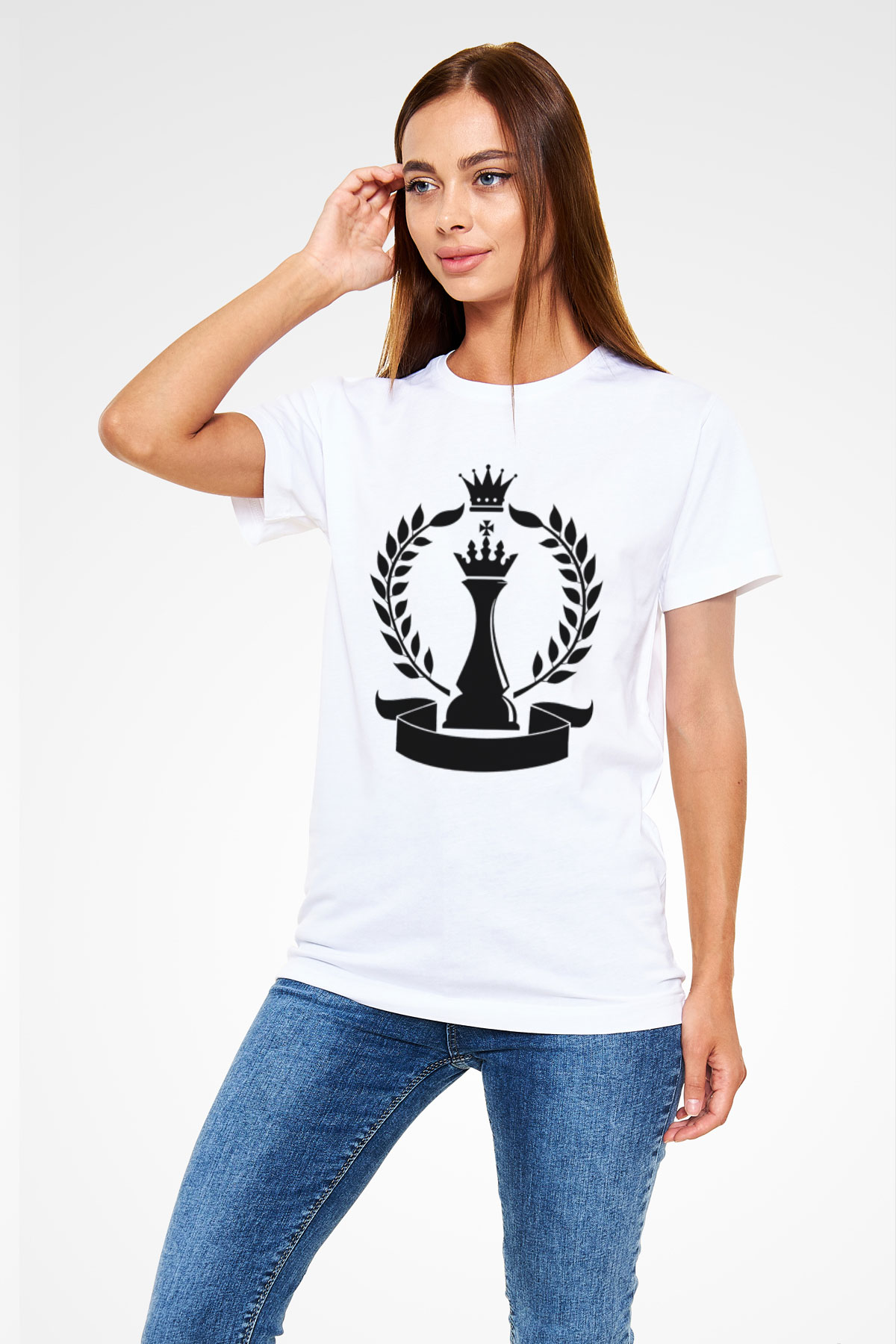 Satranç Beyaz Unisex Tişört T-Shirt - TişörtFabrikası