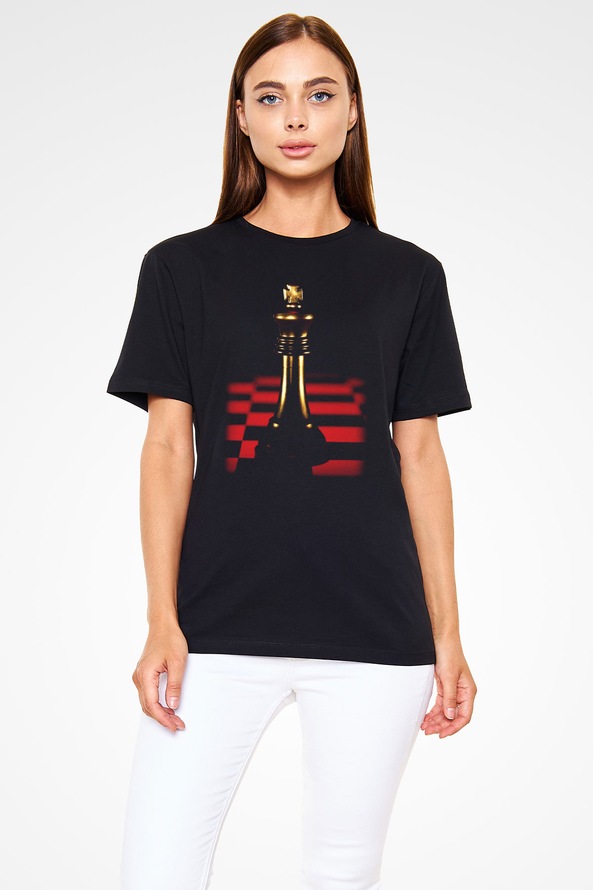 Satranç Siyah Unisex Tişört T-Shirt - TişörtFabrikası