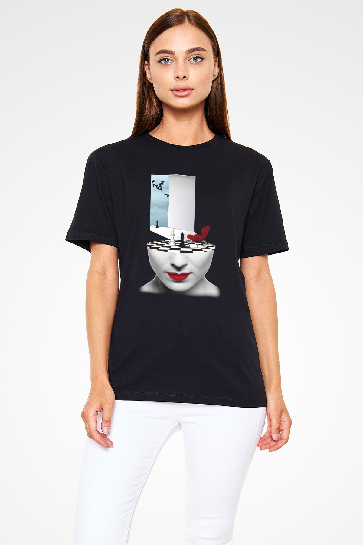 Satranç Siyah Unisex Tişört T-Shirt - TişörtFabrikası