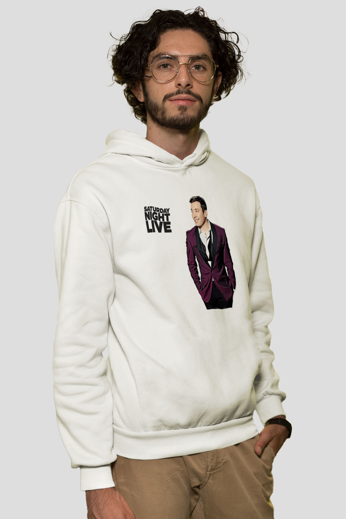 Saturday Night Live Beyaz Unisex Hoodie