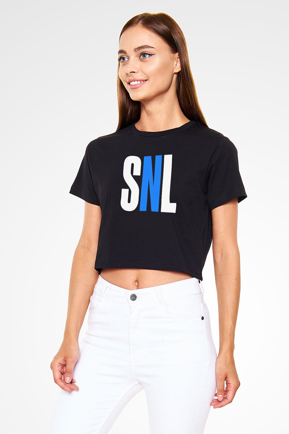 Saturday Night Live Siyah   Crop Top Tişört