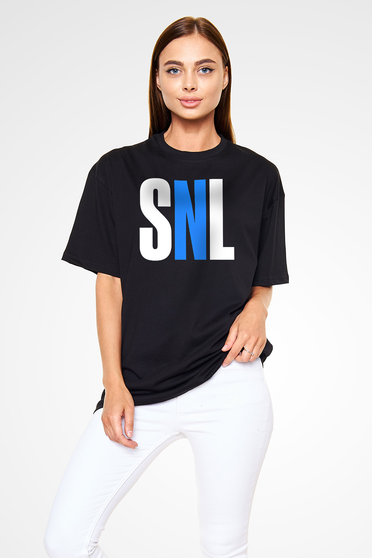 Saturday Night Live Siyah Oversize Tişört